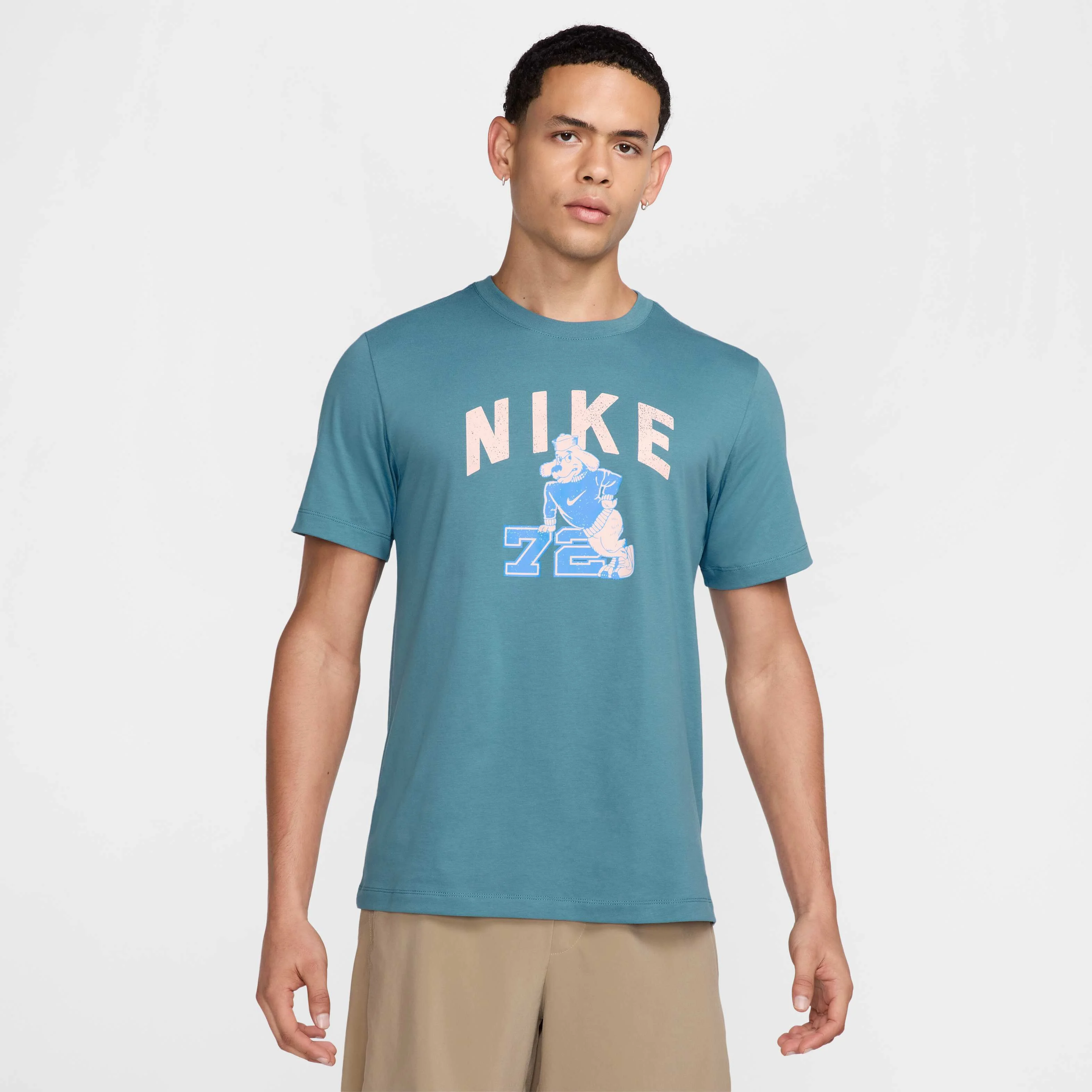 تی شرت ورزشی مردانه نایکی - آبی دودی