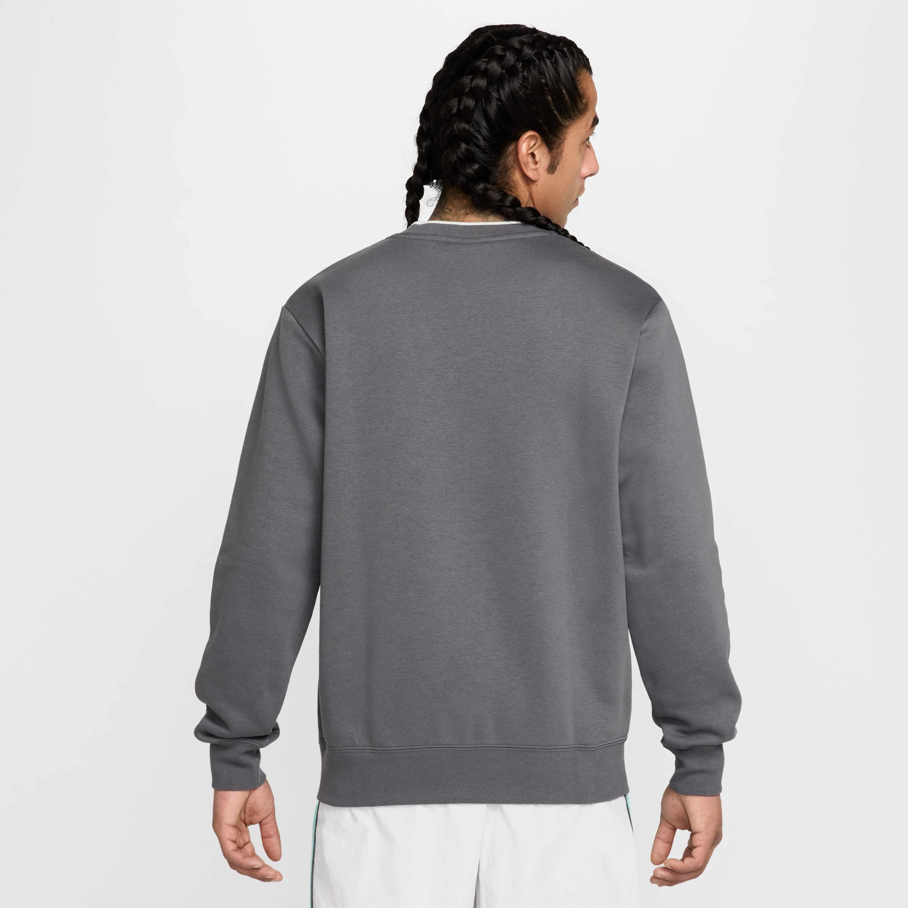 سویشرت مردانه نایکی ایر با یقه گرد و جنس پشمی - خاکستری آهنی