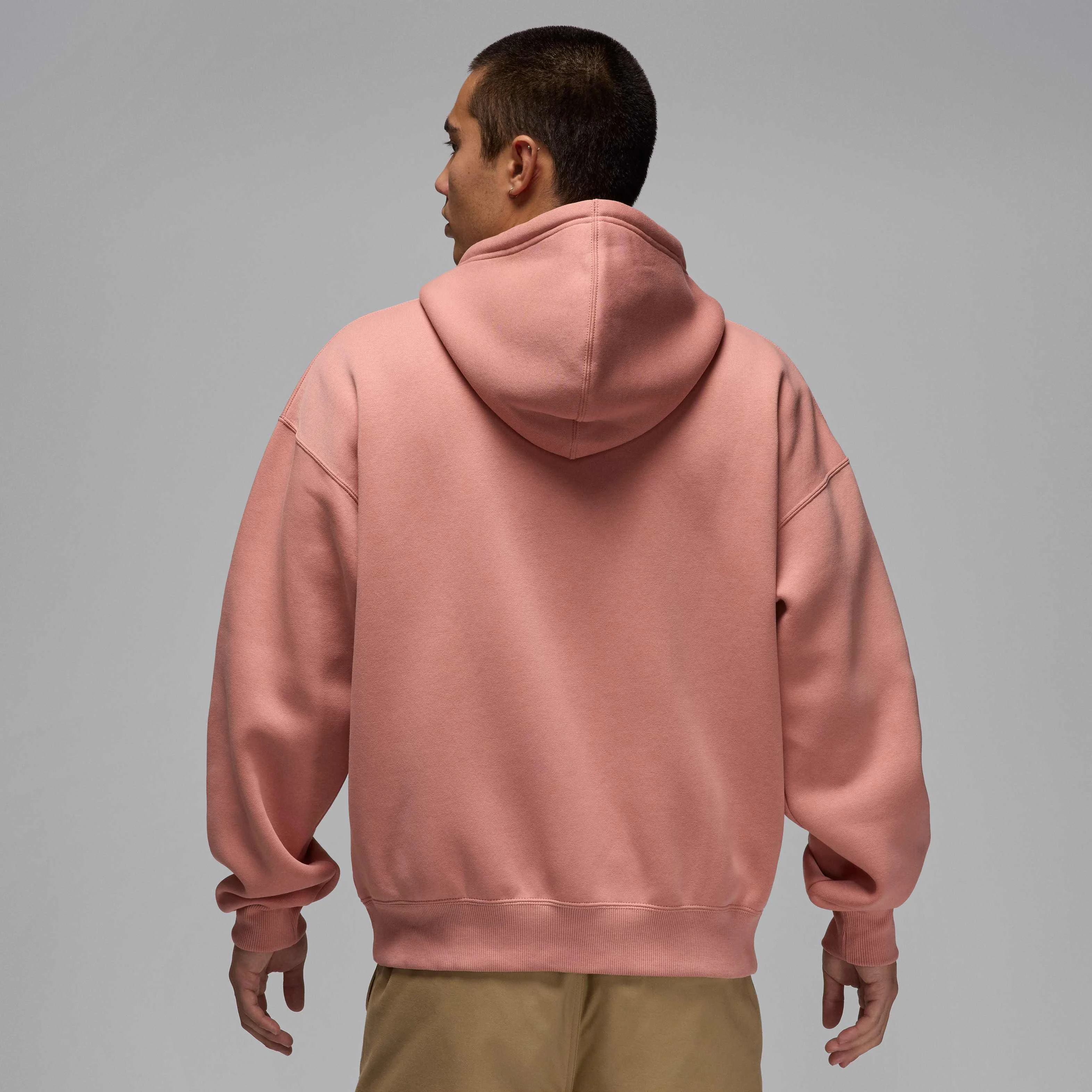 هودی زیپدار مردانه جردن بروکلین فلیس با سایز بزرگ - صورتی/سفید هودی زیپدار مردانه جردن بروکلین فلیس با سایز بزرگ - صورتی/سفید