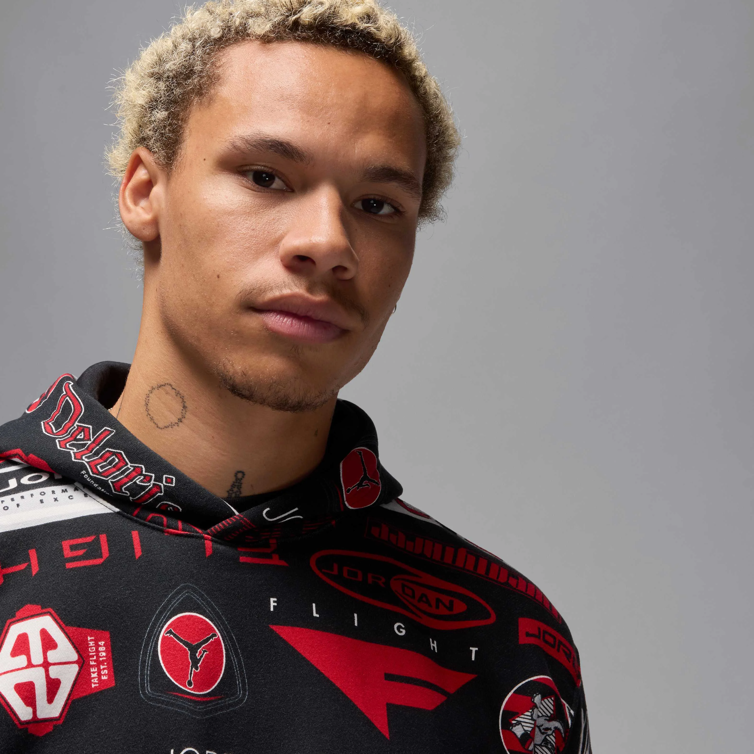 هودی پلوور مردانه پشمی طرح دار جردن Essentials