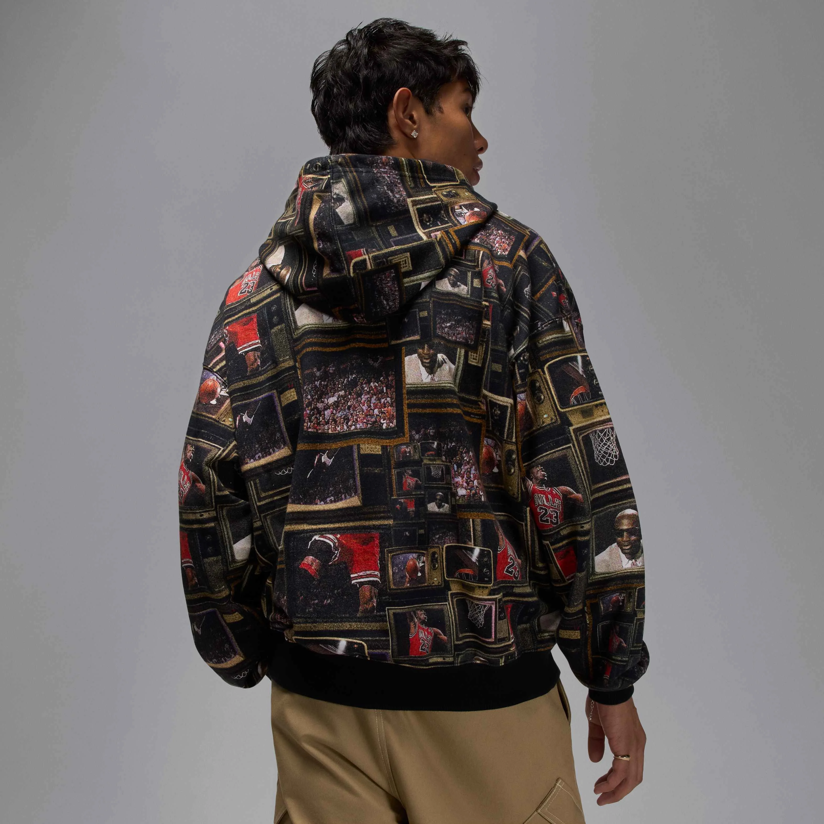 هودی مردانه پشمی طرح‌دار جردن بروکلین