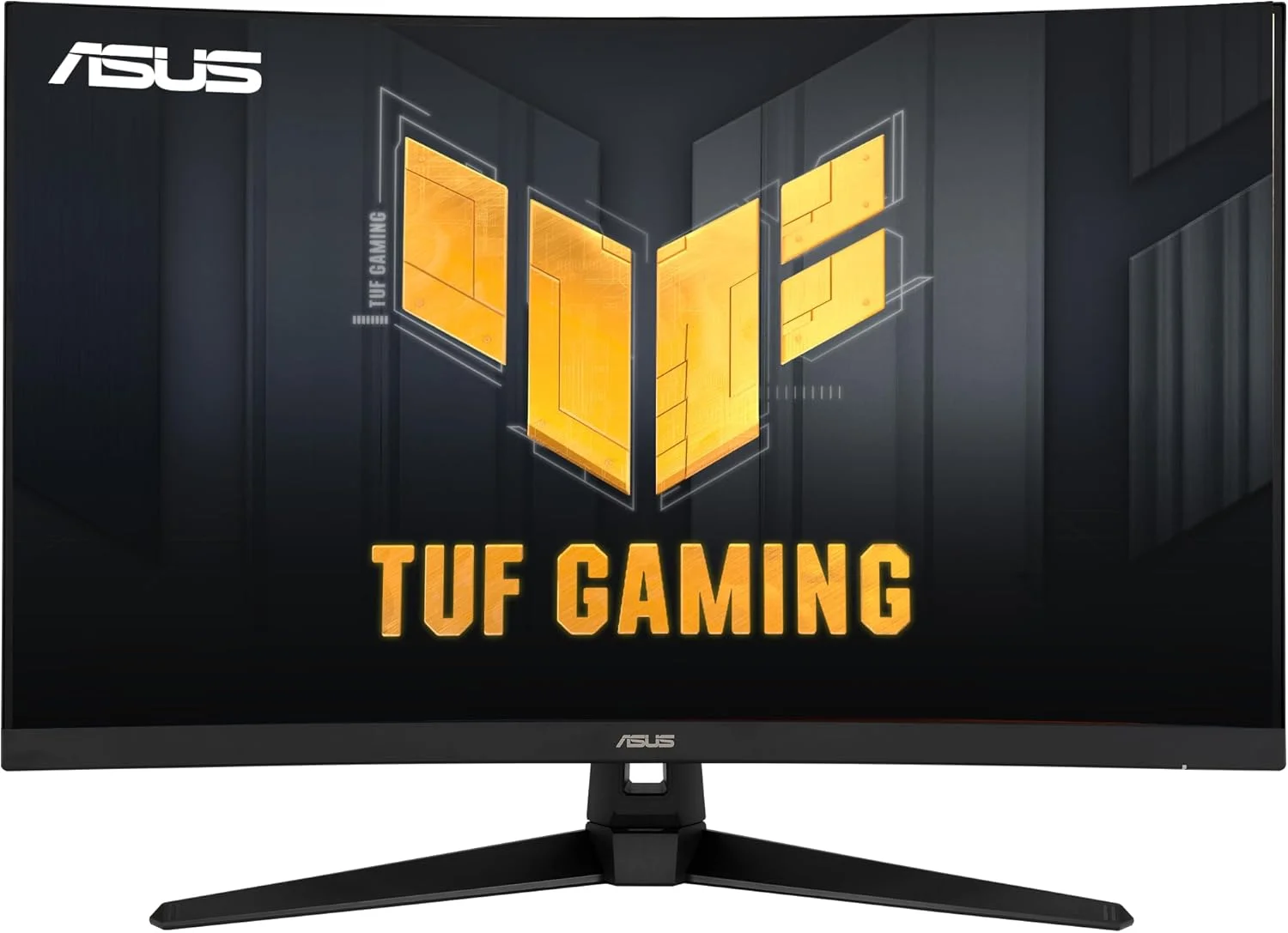 مانیتور خمیده 32 اینچی ایسوس TUF Gaming با کیفیت 1440P HDR مدل (VG32VQ1B) - QHD (2560 x 1440)، 165 هرتز (پشتیبانی از 144 هرتز)، 1 میلی‌ثانیه، Extreme Low Motion Blur، بلندگو، FreeSync Premium، قابلیت نصب VESA، DisplayPort، HDMI، مشکی