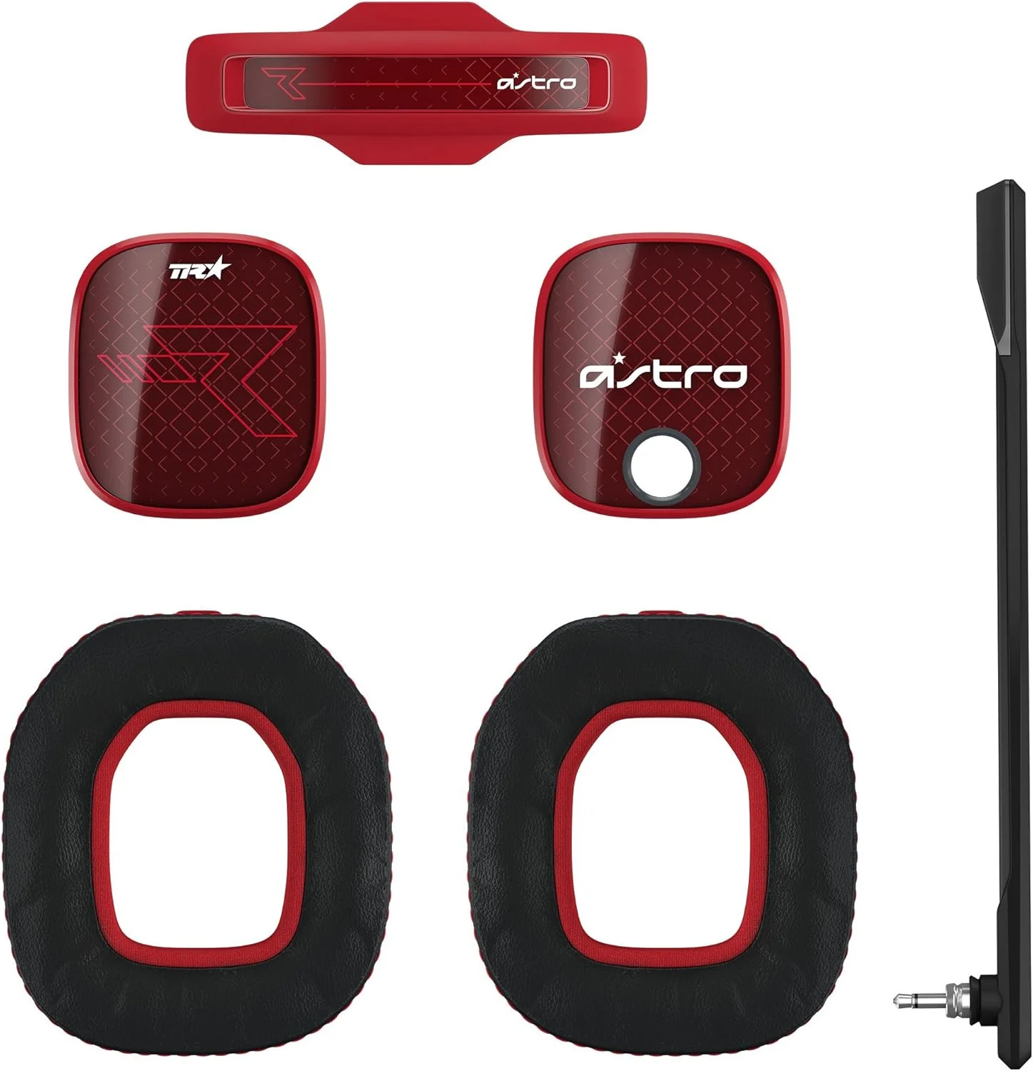 کیت تغییرات هدست گیمینگ ASTRO A40 TR، میکروفون ایزوله کننده صدا، تگ های بلندگوی پشت بسته، بالشتک های گوشی حذف نویز برای ایزوله کردن صدای تورنمنت - قرمز
