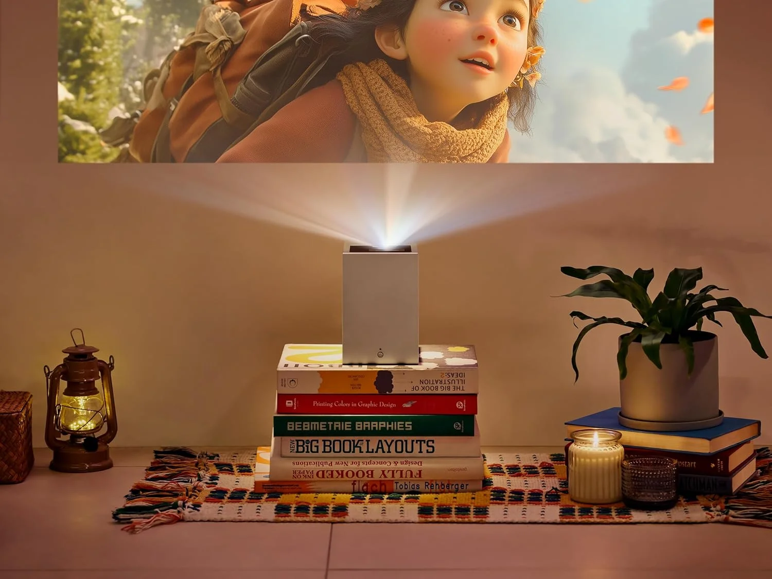 پروژکتور هوشمند 4K UHD فوق العاده کوتاه برد ال‌جی CineBeam S PU615U، تنظیم خودکار صفحه نمایش، تصویر تا 100 اینچ، تا 154% DCI-P3، کنتراست 450,000:1، بلندگوها با Dolby Atmos، HDR10، HDMI، USB، HID