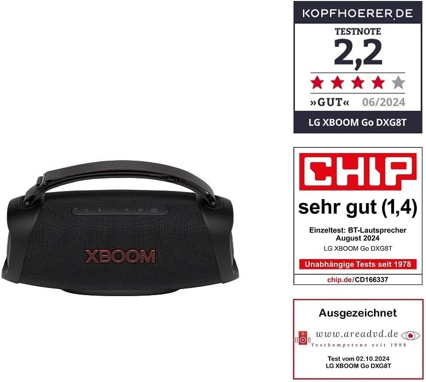 اسپیکر بلوتوث ال جی XBOOM، بی سیم با صدای قدرتمند برای فضای باز (50 وات)، DXG8T