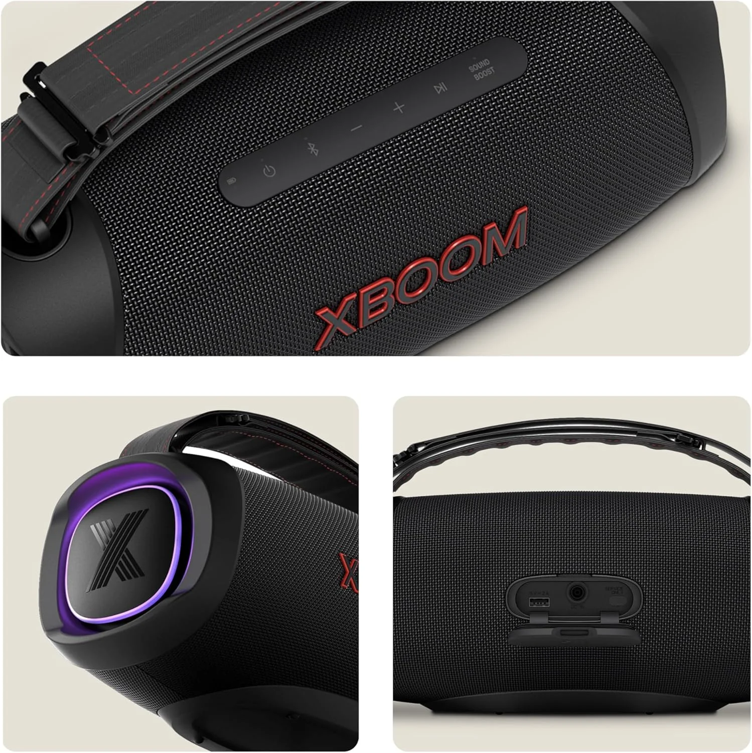 اسپیکر بلوتوثی ال جی XBOOM Go XG8T، مقاوم در برابر آب، قابل حمل برای فضای باز، عمر باتری تا 15 ساعت، 5 وات، با پخش موسیقی بی سیم