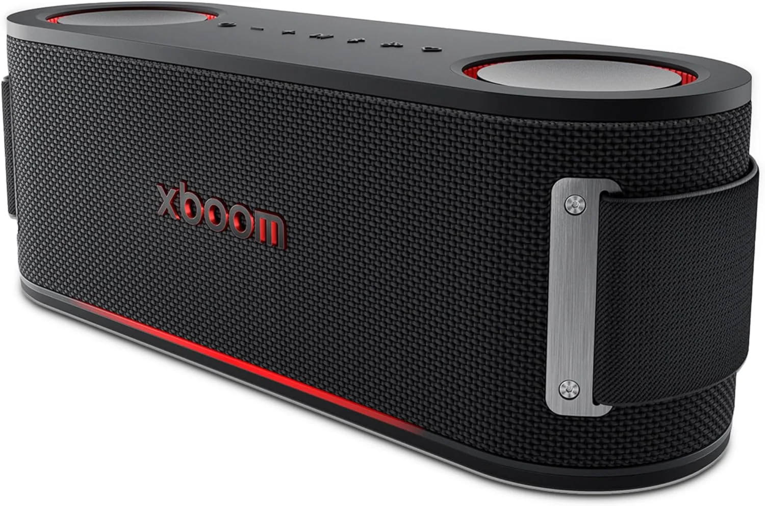 اسپیکر بلوتوث قابل حمل LG xboom Bounce با صدای امضای xboom، مقاوم در برابر گرد و غبار و آب IP67، تا 30 ساعت پخش، دوام MIL-STD 810H، بند حمل قابل تنظیم