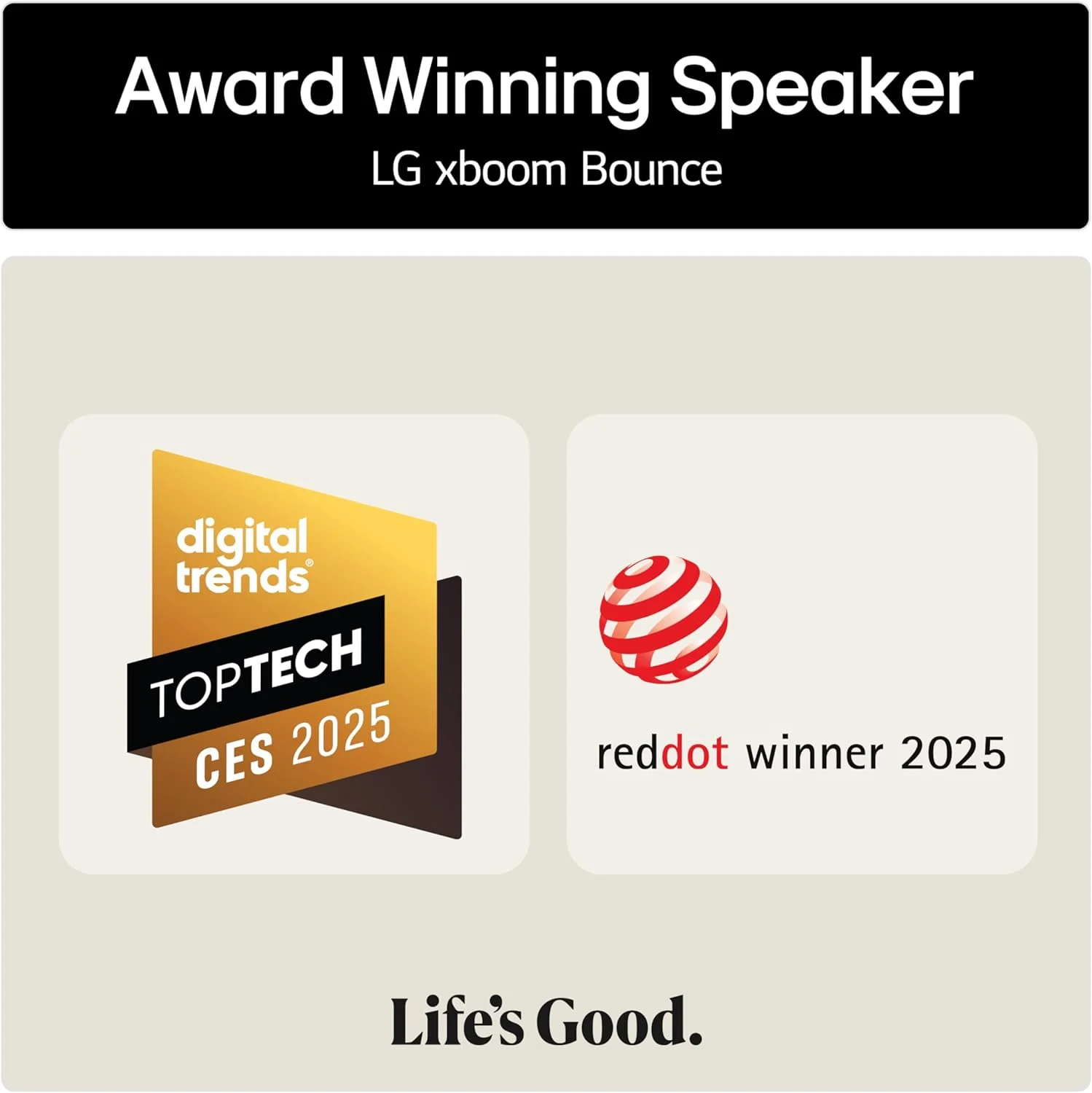اسپیکر بلوتوث قابل حمل LG xboom Bounce با صدای امضای xboom، مقاوم در برابر گرد و غبار و آب IP67، تا 30 ساعت پخش، دوام MIL-STD 810H، بند حمل قابل تنظیم