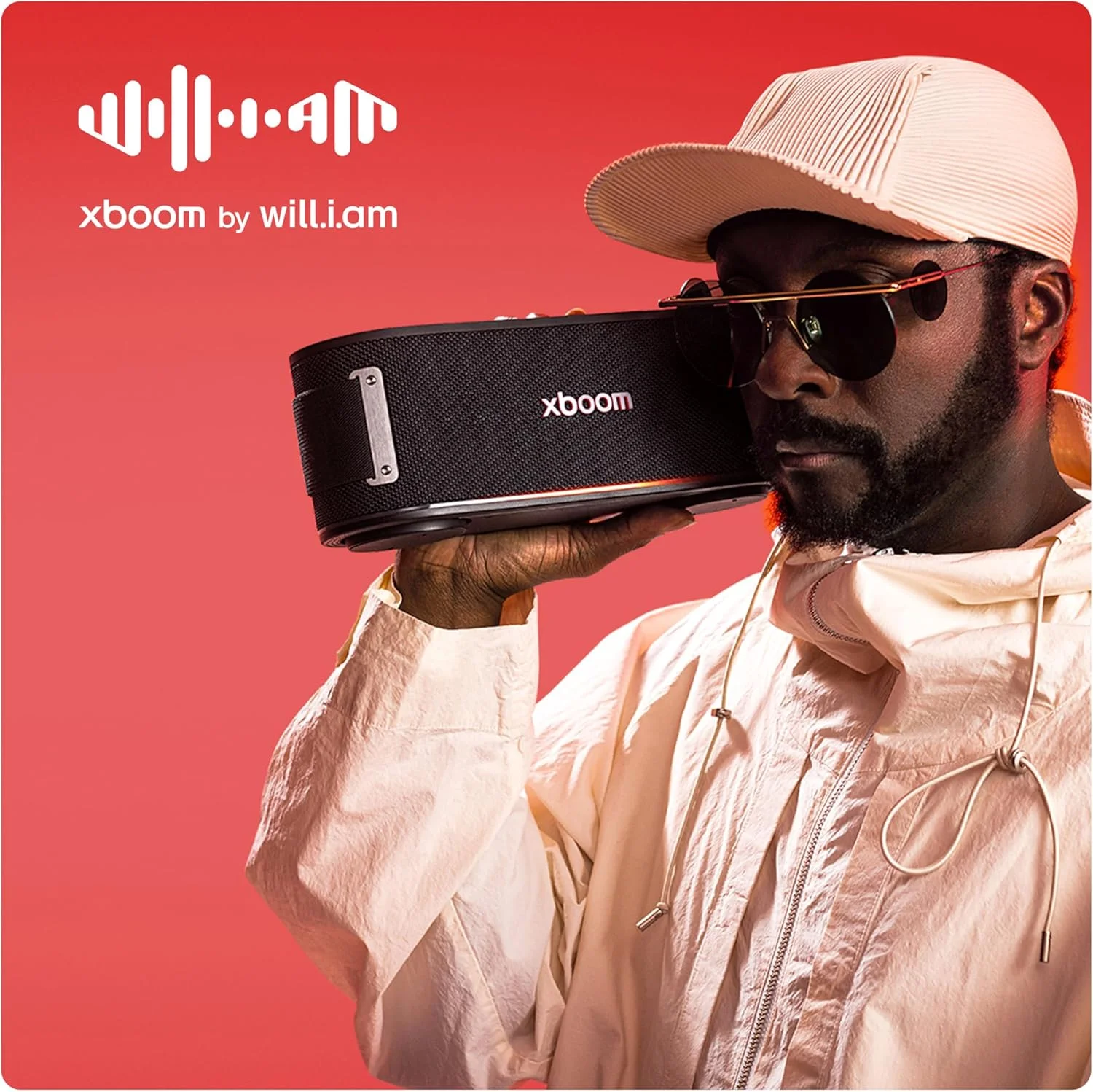اسپیکر بلوتوث قابل حمل LG xboom Bounce با صدای امضای xboom، مقاوم در برابر گرد و غبار و آب IP67، تا 30 ساعت پخش، دوام MIL-STD 810H، بند حمل قابل تنظیم