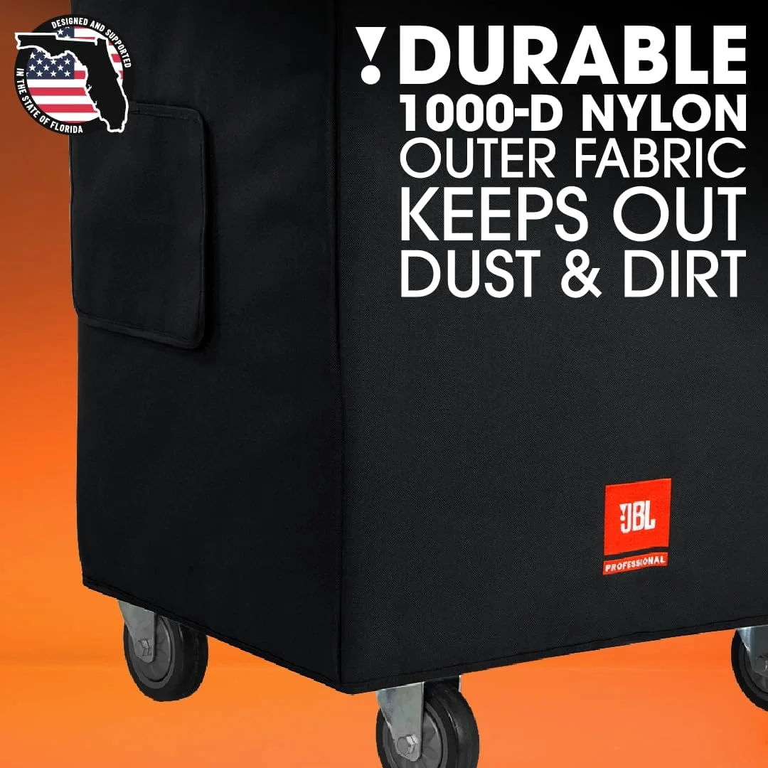 کیف چرخ دار نایلونی مقاوم و با کیفیت سری SRX 800 جی بی ال با نقاط دسترسی دسته، طراحی شده برای بلندگوی SRX828SP (SRX828SP-CVR-DLX-WK4)