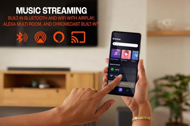 جی بی ال Bar 700: ساندبار 5.1 کاناله با بلندگوهای فراگیر جداشدنی و فناوری Dolby Atmos®، مشکی جی بی ال Bar 700: ساندبار 5.1 کاناله با بلندگوهای فراگیر جداشدنی و فناوری Dolby Atmos®، مشکی