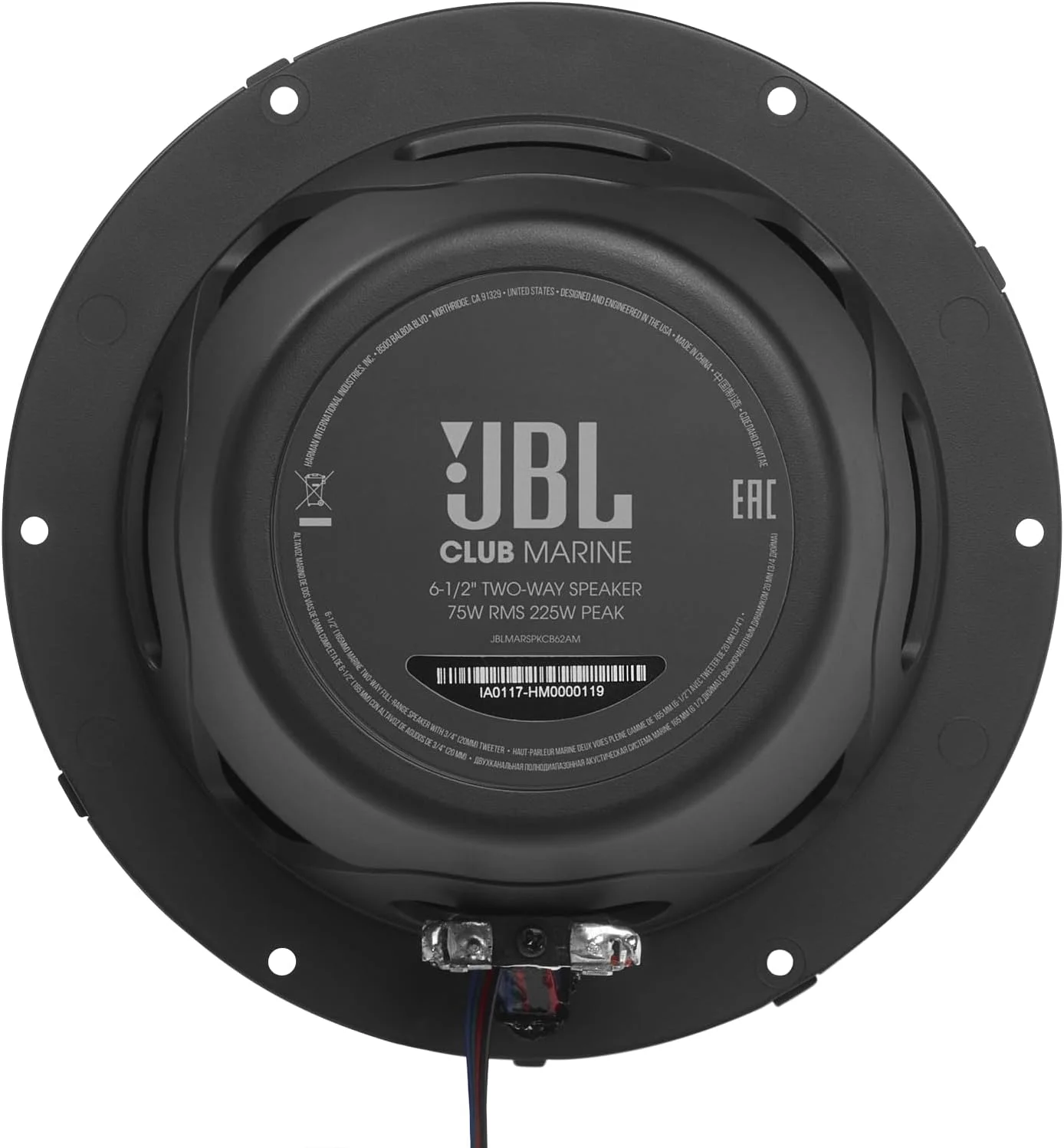 بلندگوهای دو طرفه 6-1/2 اینچی با کارایی بالا JBL CB62، توان 75 وات RMS، حداکثر توان 225 وات، حساسیت (در 2.83 ولت): 92 دسی بل، پاسخ فرکانسی: 50 هرتز - 20 کیلوهرتز، امپدانس اسمی: 4 اهم بلندگوهای دو طرفه 6-1/2 اینچی با کارایی بالا JBL CB62، توان 75 وات RMS، حداکثر توان 225 وات، حساسیت (در 2.83 ولت): 92 دسی بل، پاسخ فرکانسی: 50 هرتز - 20 کیلوهرتز، امپدانس اسمی: 4 اهم