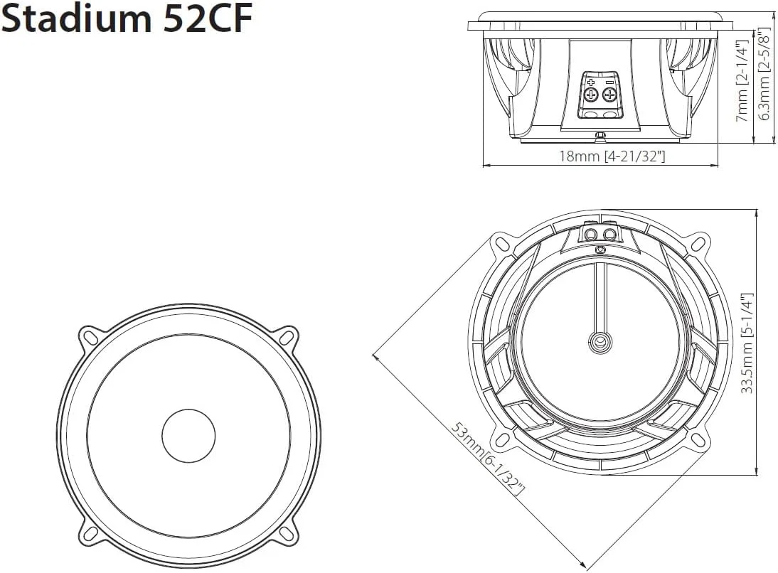 بلندگوهای کامپوننت دو طرفه خودرو JBL Stadium 52CF، سایز ۱۳ سانتی متر