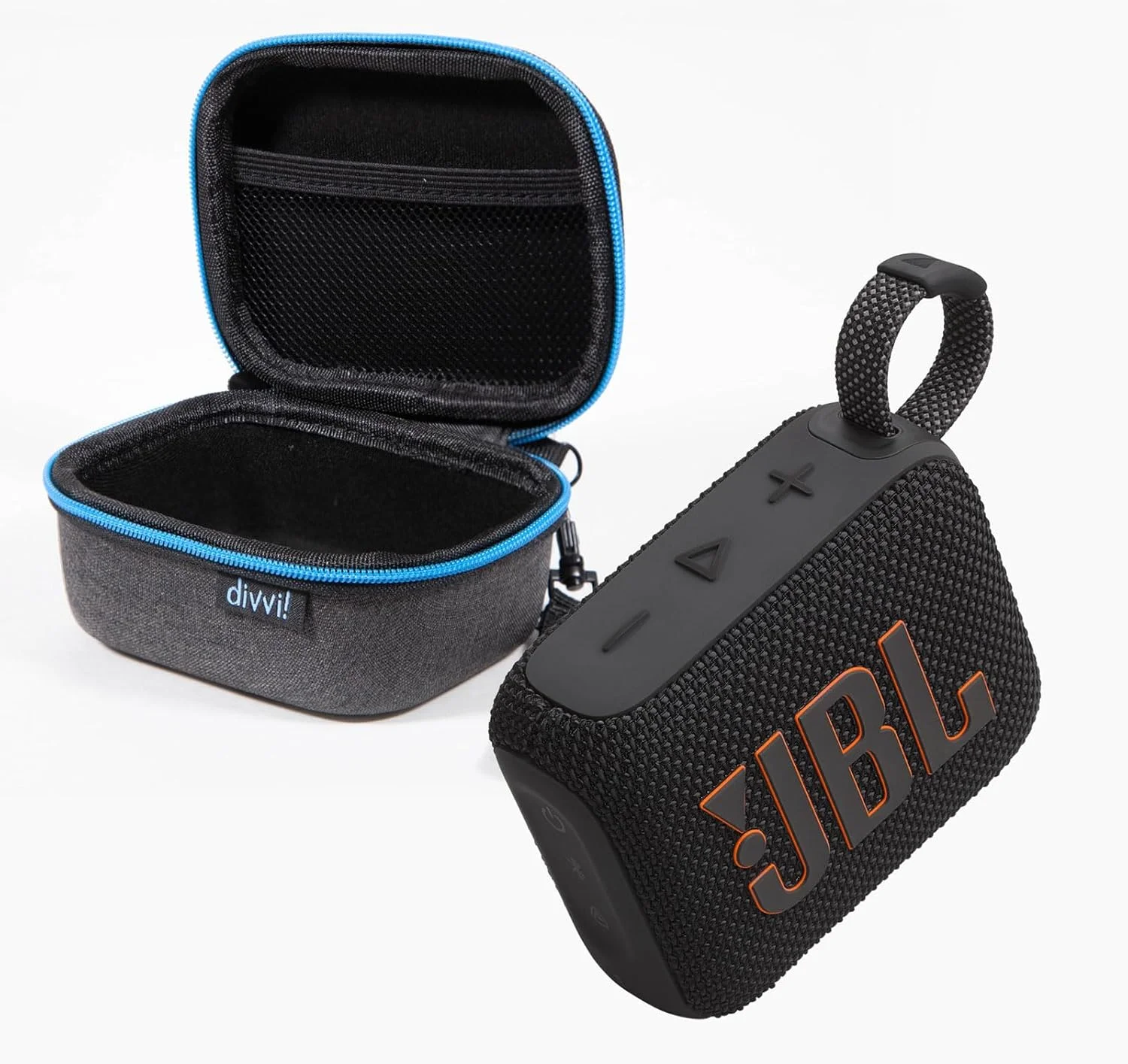 اسپیکر بلوتوثی قابل حمل JBL GO 4 به همراه کیف محافظ سخت divvi GO - مشکی اسپیکر بلوتوثی قابل حمل JBL GO 4 به همراه کیف محافظ سخت divvi GO - مشکی