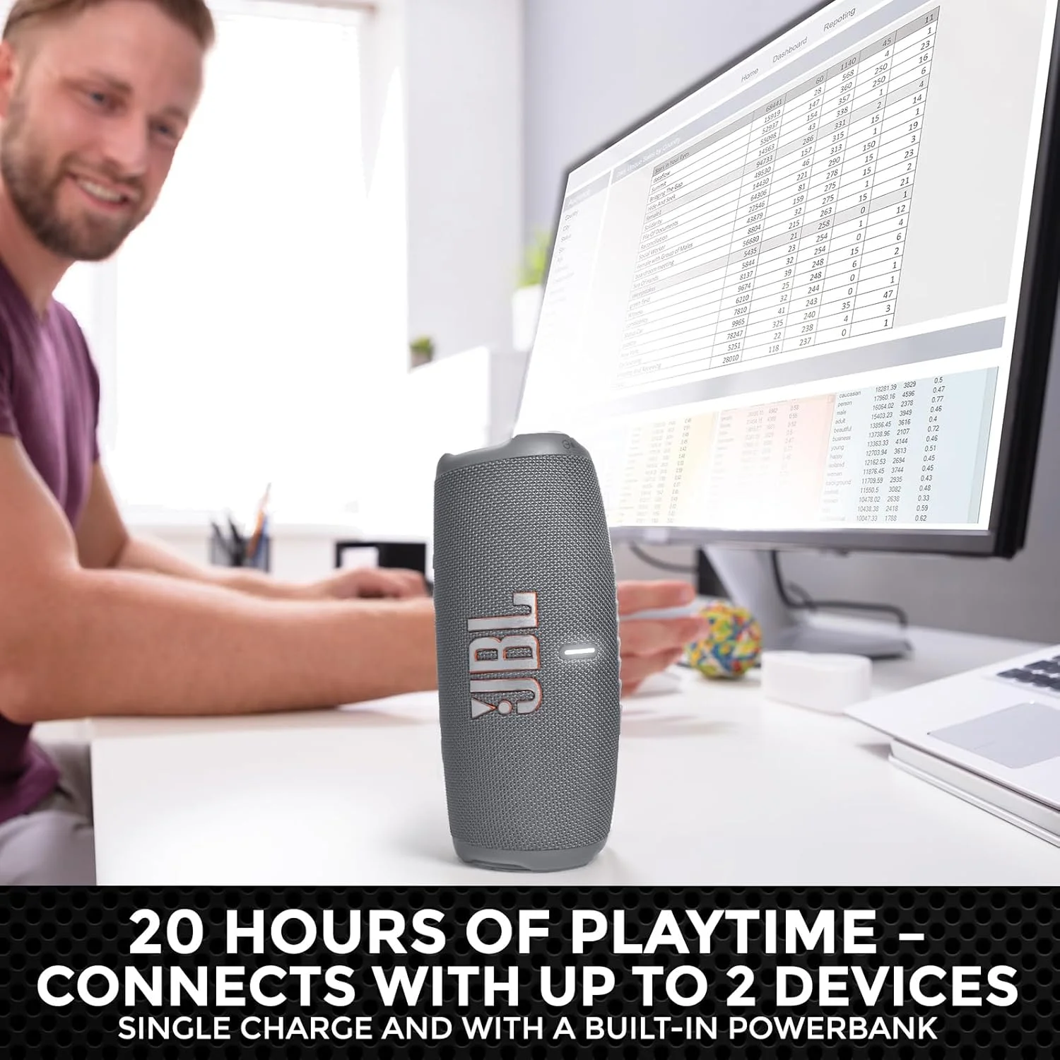 اسپیکر بلوتوثی بی سیم قابل حمل و ضد آب JBL Charge 5 به همراه کیف محافظ سخت قابل حمل Boomph - خاکستری اسپیکر بلوتوثی بی سیم قابل حمل و ضد آب JBL Charge 5 به همراه کیف محافظ سخت قابل حمل Boomph - خاکستری