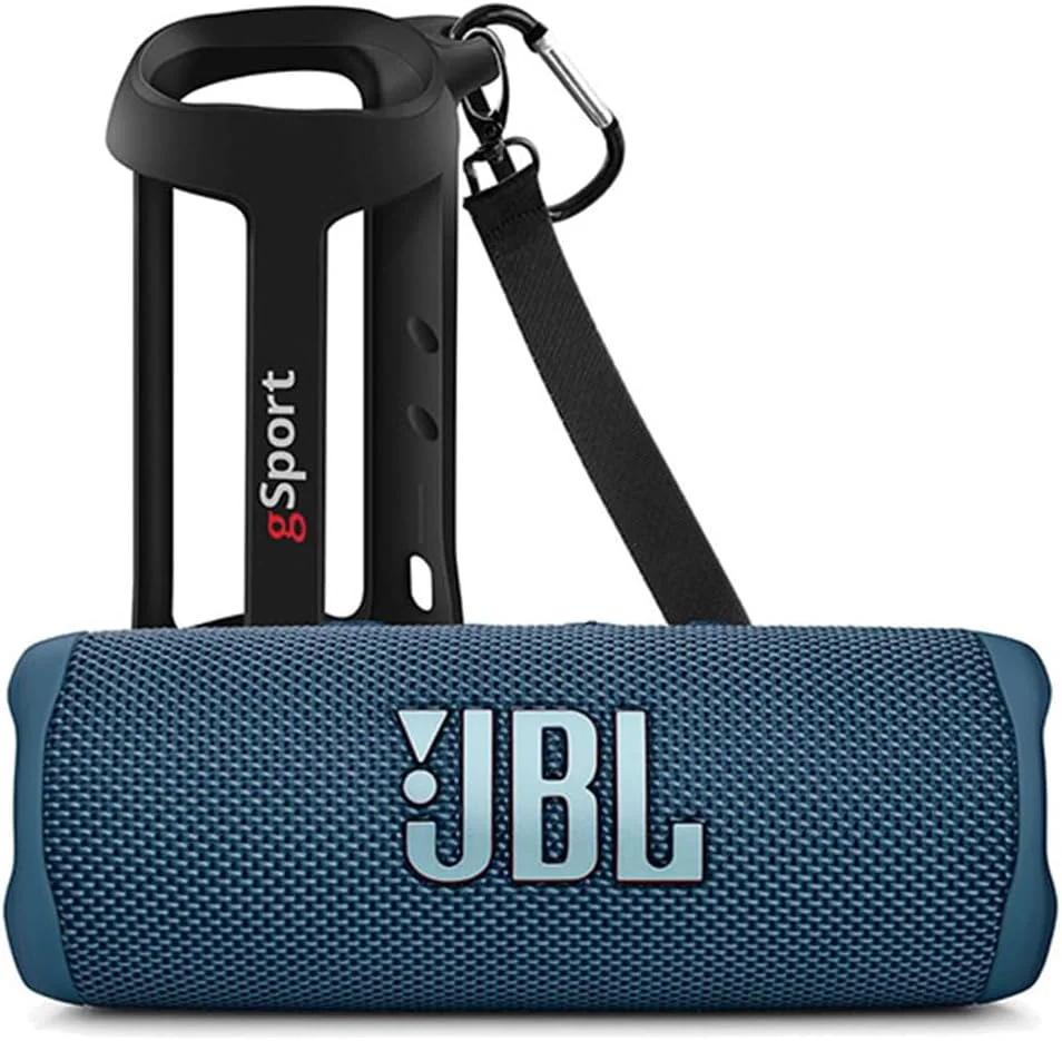 اسپیکر قابل حمل ضدآب JBL FLIP 6 به همراه کاور سیلیکونی gSport (آبی)