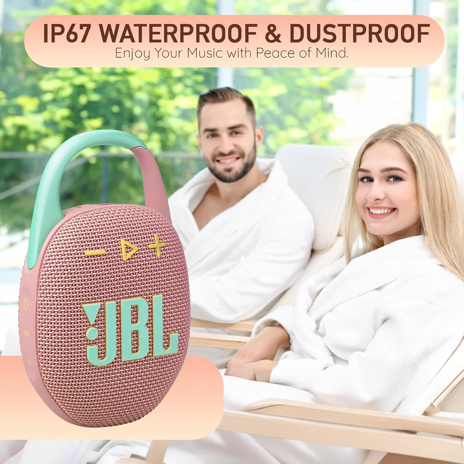 اسپیکر بلوتوثی قابل حمل JBL Clip 5، ضد آب و گرد و غبار IP67، باتری با عمر طولانی - قرمز - راه حل پارچه ای عملکرد نهایی جامع Boom h برای تجربه صدای در حال حرکت شما