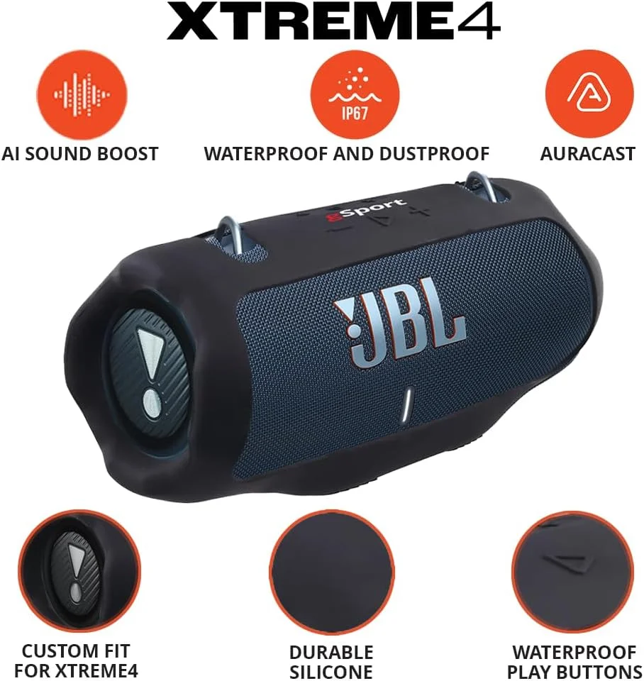 اسپیکر بلوتوثی JBL Xtreme 4 به همراه بند شانه و روکش سیلیکونی gSport (آبی) اسپیکر بلوتوثی JBL Xtreme 4 به همراه بند شانه و روکش سیلیکونی gSport (آبی)