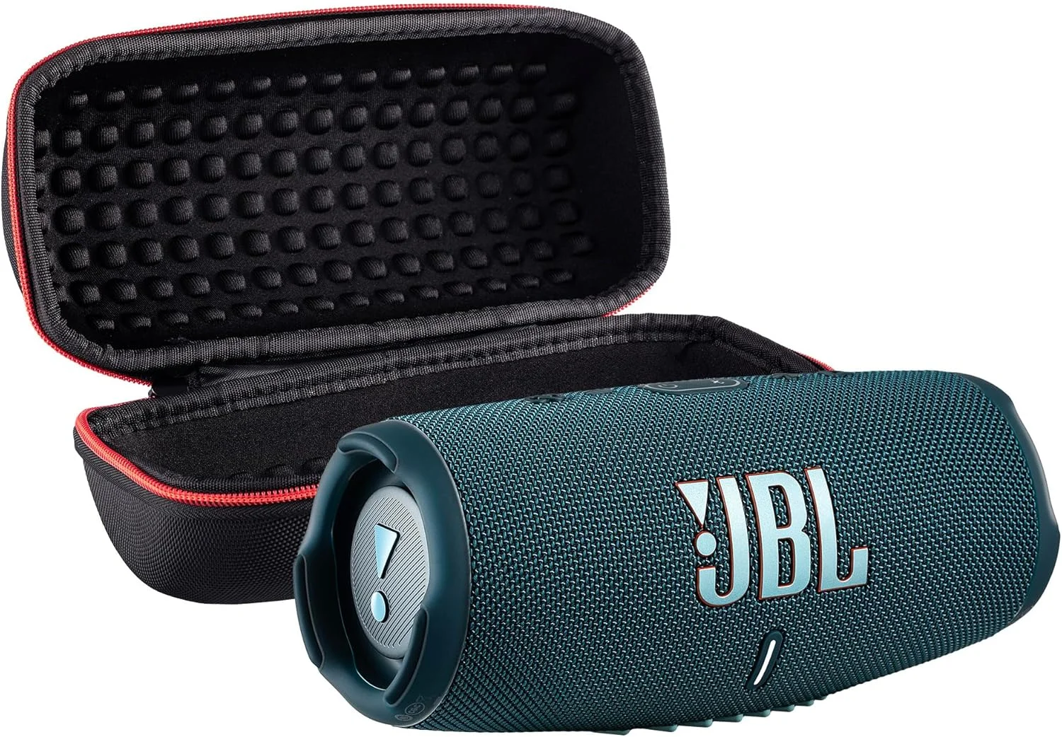 اسپیکر بلوتوثی بی سیم JBL Charge 5 (آبی) | صوتی مقاوم در برابر آب IP67 برای فضای باز با بیس عمیق و 20 ساعت پخش | شامل کیف محافظ مسافرتی برای ساحل، پیاده روی، کمپینگ و موارد دیگر اسپیکر بلوتوثی بی سیم JBL Charge 5 (آبی) | صوتی مقاوم در برابر آب IP67 برای فضای باز با بیس عمیق و 20 ساعت پخش | شامل کیف محافظ مسافرتی برای ساحل، پیاده روی، کمپینگ و موارد دیگر