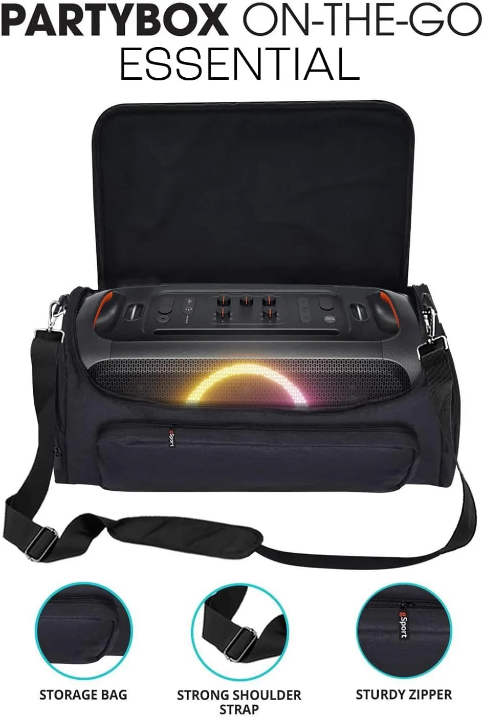 اسپیکر مهمانی قابل حمل JBL PartyBox On-The-Go Essential به همراه کیف حمل gSport