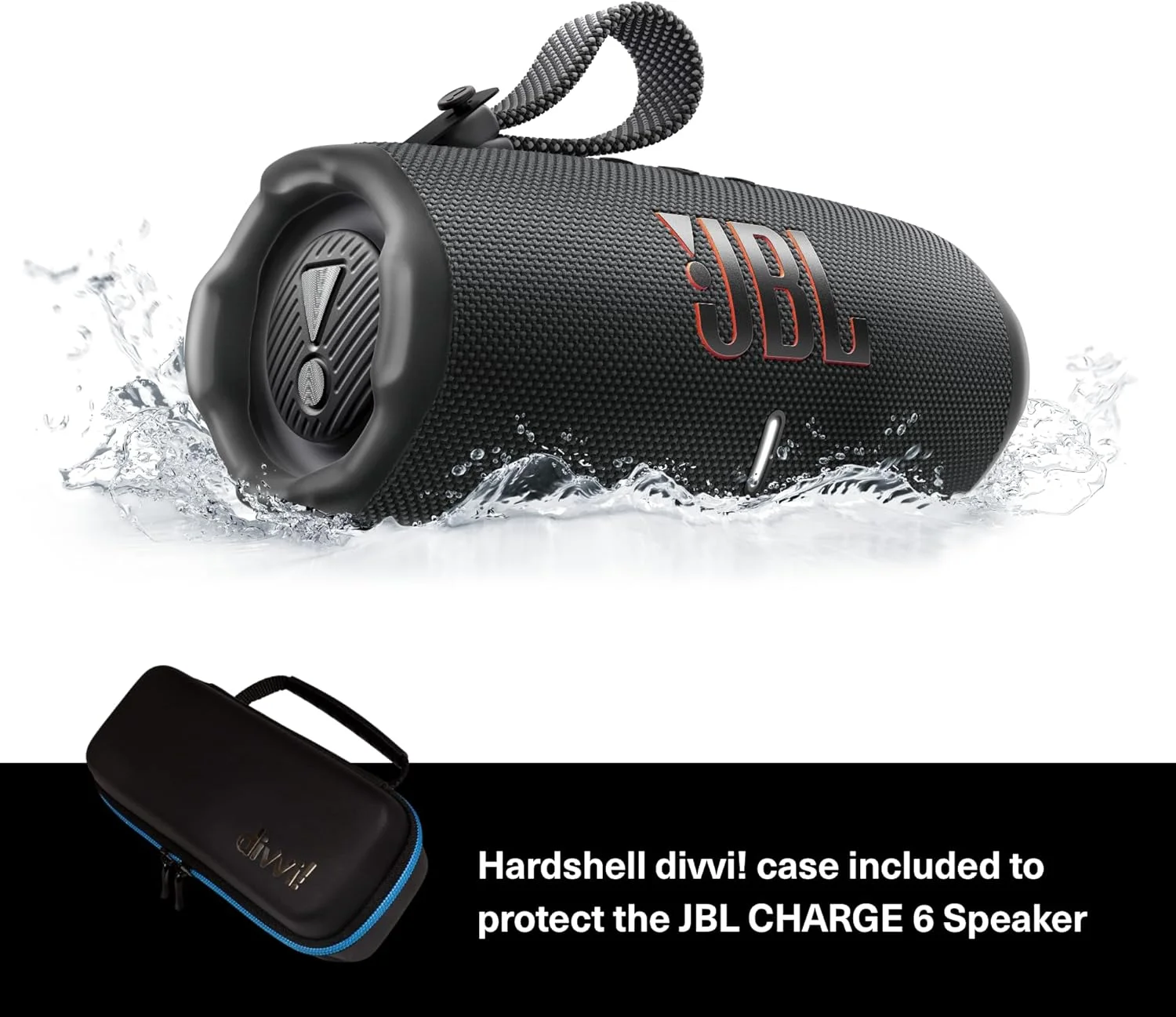 اسپیکر بلوتوثی JBL Charge 6 به همراه کیف سخت محافظ پریمیوم divvi! - مشکی اسپیکر بلوتوثی JBL Charge 6 به همراه کیف سخت محافظ پریمیوم divvi! - مشکی