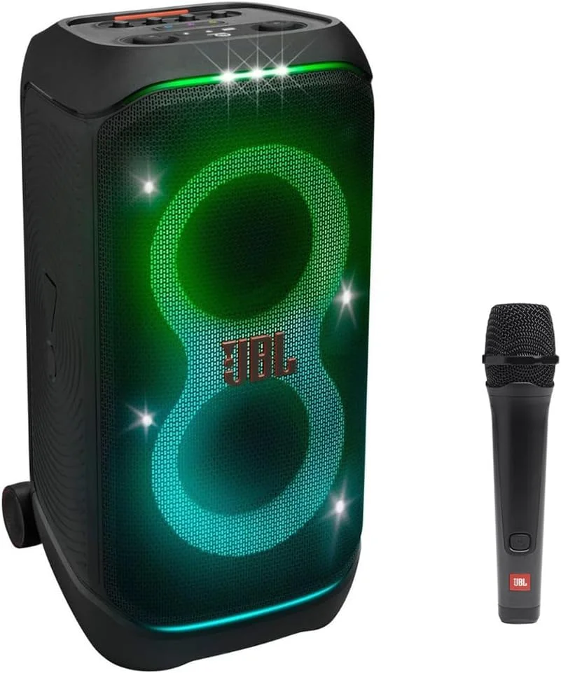 باندل اسپیکر مهمانی قابل حمل JBL PartyBox Stage 320 به همراه میکروفون سیمی داینامیک وکال JBL