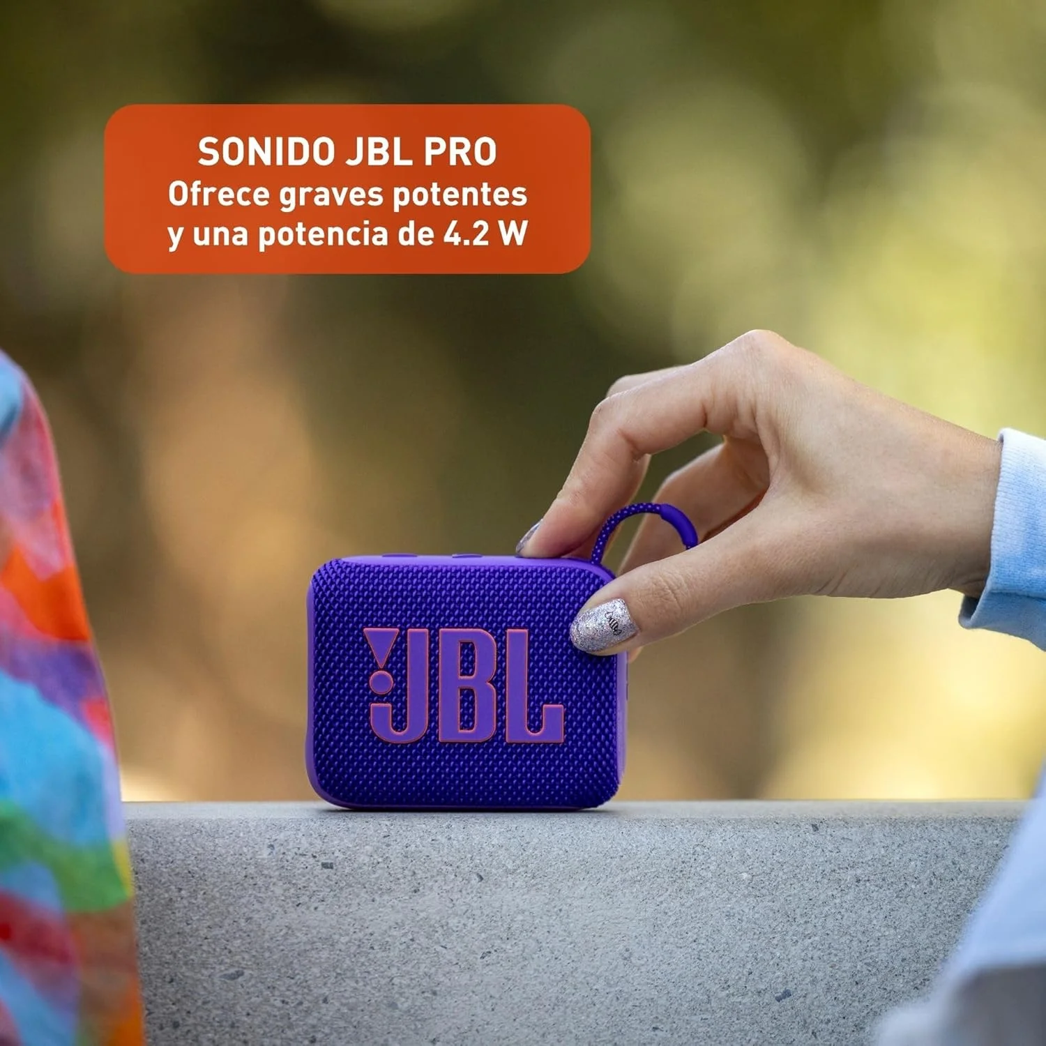 اسپیکر بلوتوثی فوق قابل حمل JBL Go 4 - ضد آب و ضد گرد و غبار، صدای حرفه ای بزرگ با بیس قوی، باتری داخلی 7 ساعته، ساخته شده با مواد بازیافتی (بنفش)