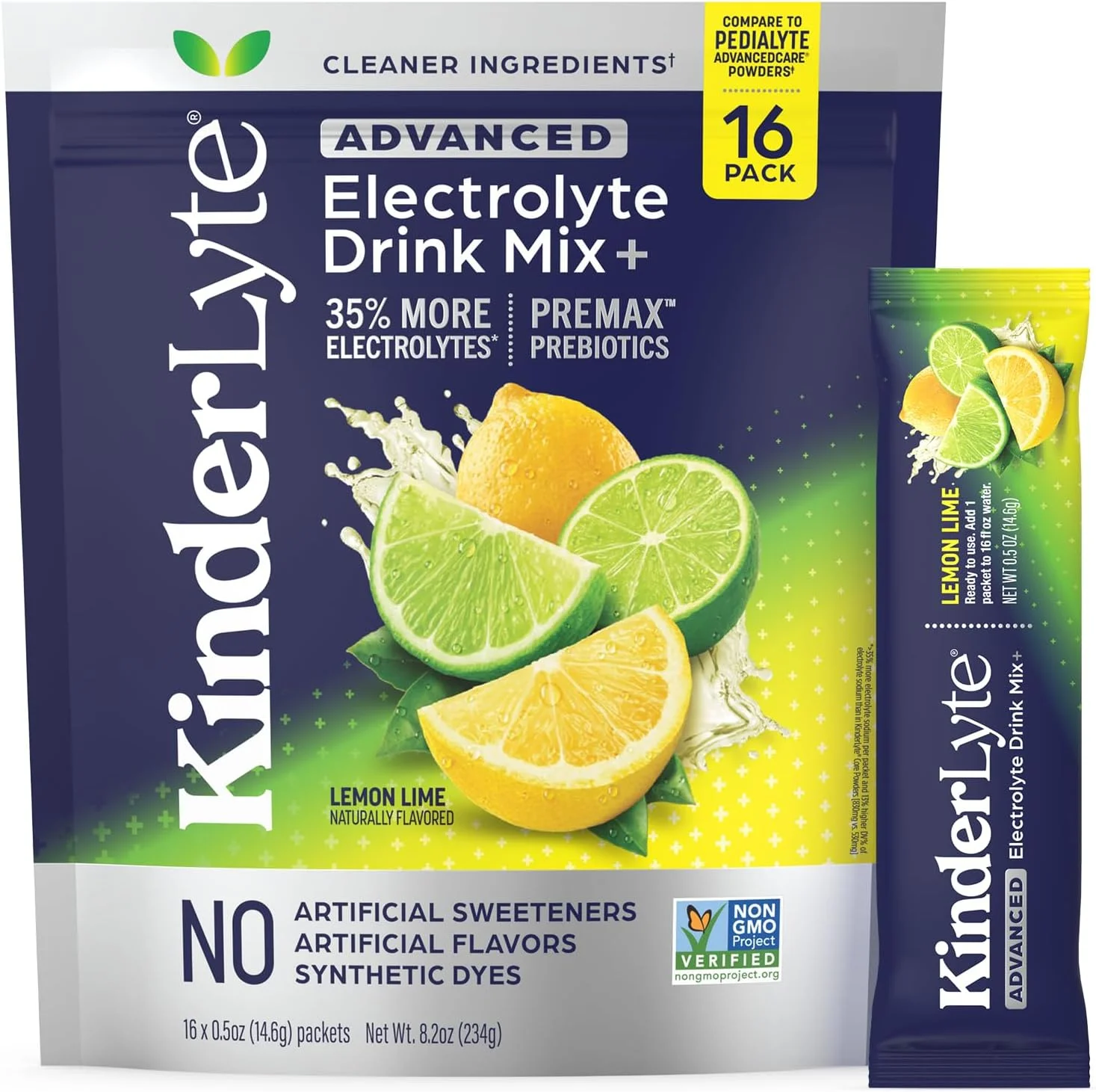 پودر الکترولیت Kinderlyte، آبرسانی پیشرفته، بسته های با باز شدن آسان، مخلوط نوشیدنی مکمل (لیمو ترش، 16 عدد) پودر الکترولیت Kinderlyte، آبرسانی پیشرفته، بسته های با باز شدن آسان، مخلوط نوشیدنی مکمل (لیمو ترش، 16 عدد)