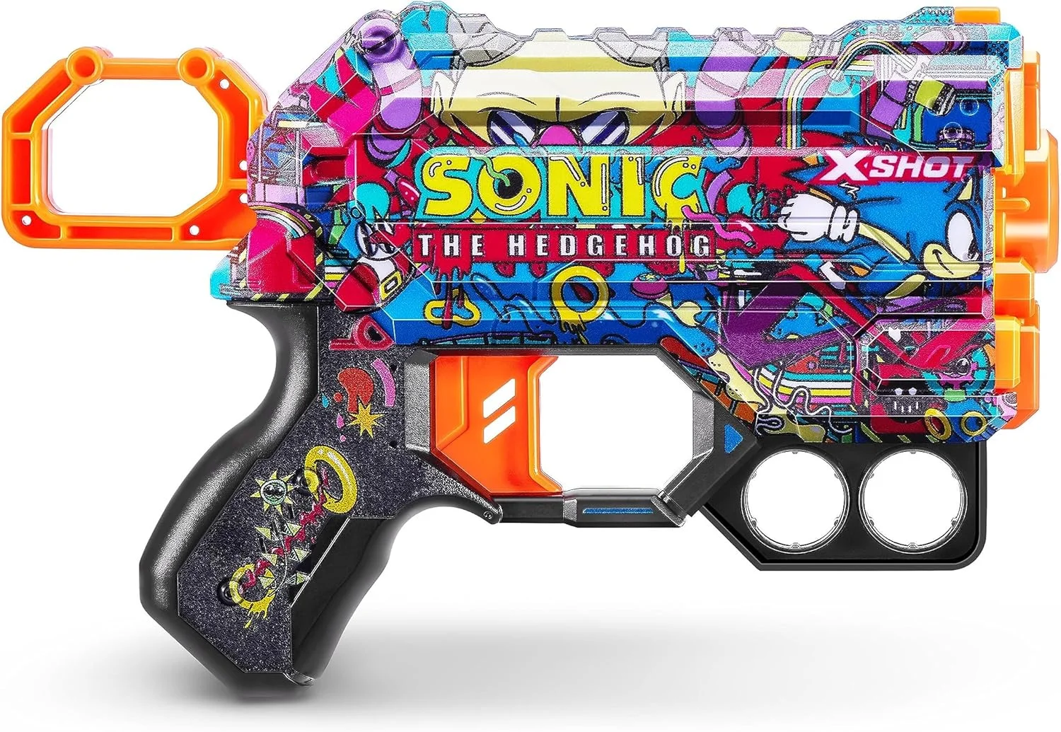 تفنگ اسباب بازی XSHOT Skins Menace Sonic Blue Bulk ROBOTNIK، مناسب بازی و هدف گیری در فضای باز، هدیه برای کودکان و نوجوانان بالای 8 سال