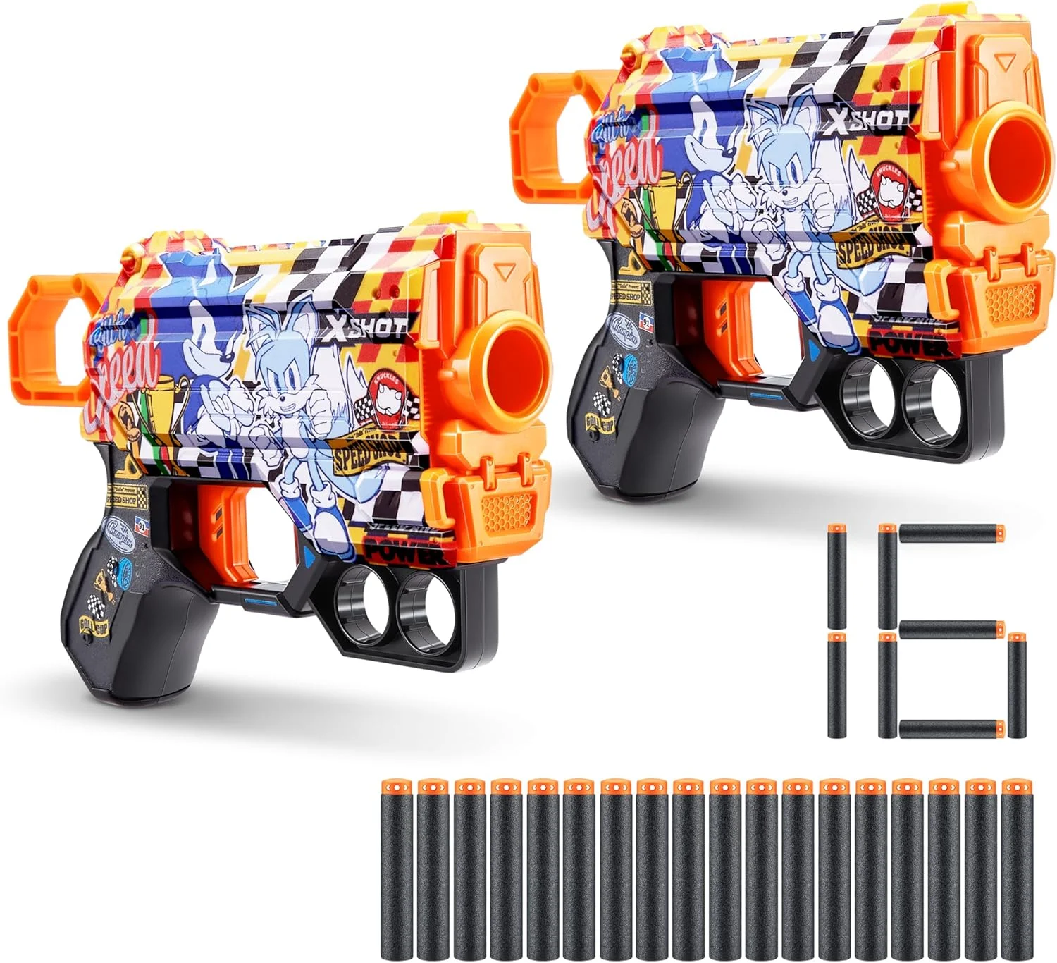 تفنگ اسباب بازی XSHOT 36739E با تیرهای فومی دارای تکنولوژی محفظه هوا، سرعت فوق العاده، مدل Menace