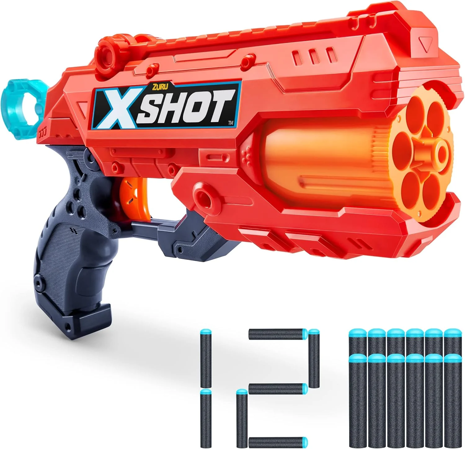 تفنگ اسباب بازی X-Shot Excel Reflex 6 به همراه 16 تیر، مناسب هدف گیری و بازی کودکان، نوجوانان، بزرگسالان، پسران و دختران، فعالیت های تفریحی در فضای باز، هدیه برای کودکان 8 سال به بالا