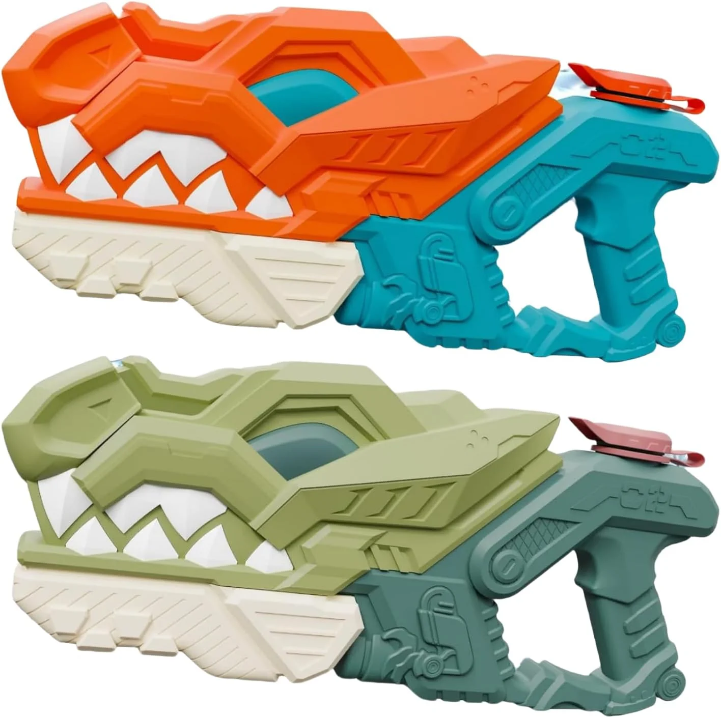 دو عدد تفنگ آب پاش برای کودکان 8 تا 12 سال، برد تفنگ آب پاش تا 9 متر، ظرفیت 580 سی سی، اسباب بازی تفنگ آبی برای مهمانی های تابستانی در ساحل و استخر، اسباب بازی های جنگ آبی در فضای باز برای کودکان