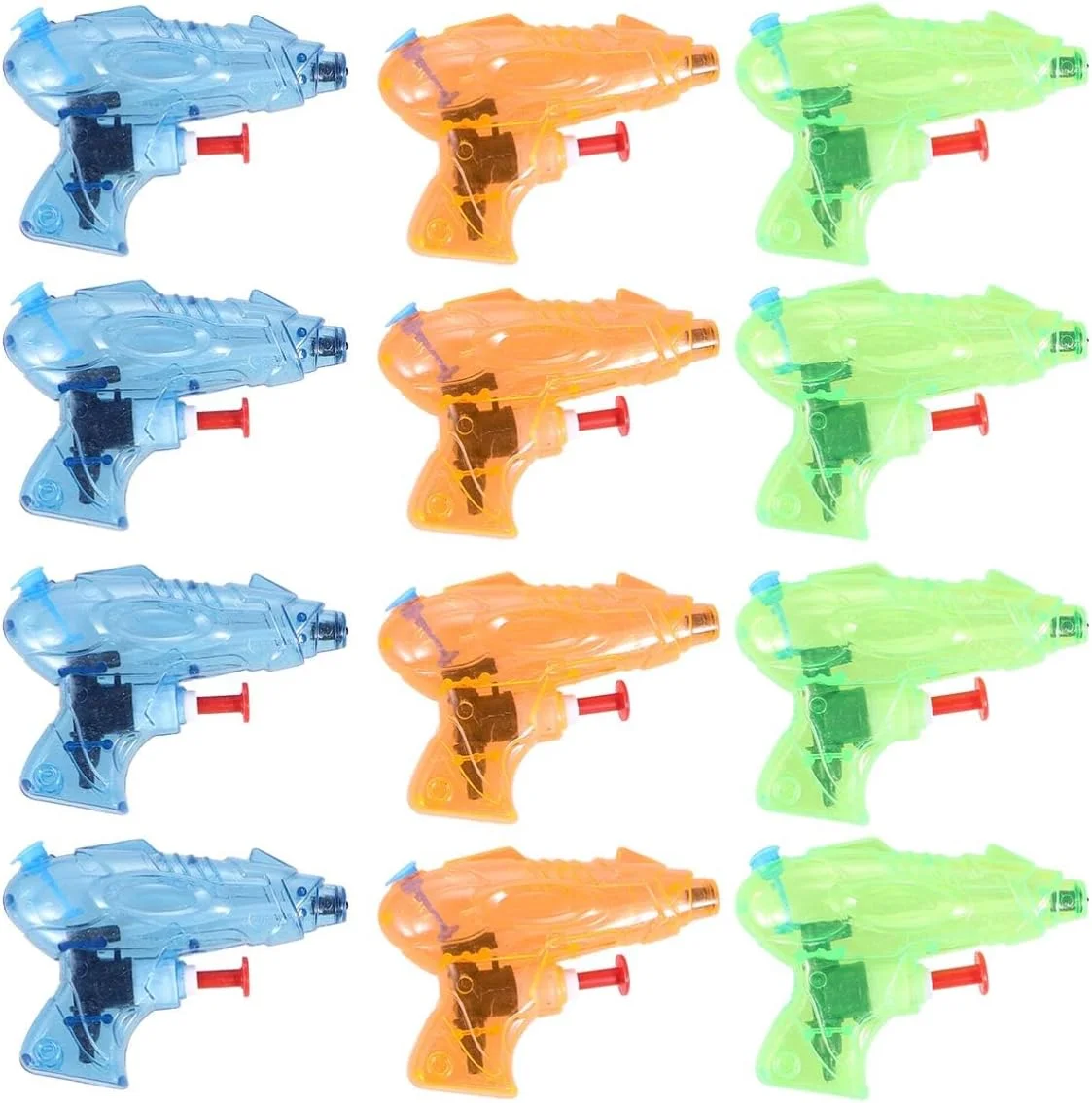 ۱۲ عدد تفنگ آب پاش برای کودکان، اسباب بازی های آب پاش، اسباب بازی تیرانداز برای استخر شنای تابستانی، ساحل، تفریح در فضای باز، مبارزه با تپانچه آبی، بازی، هدیه مهمانی تابستانی