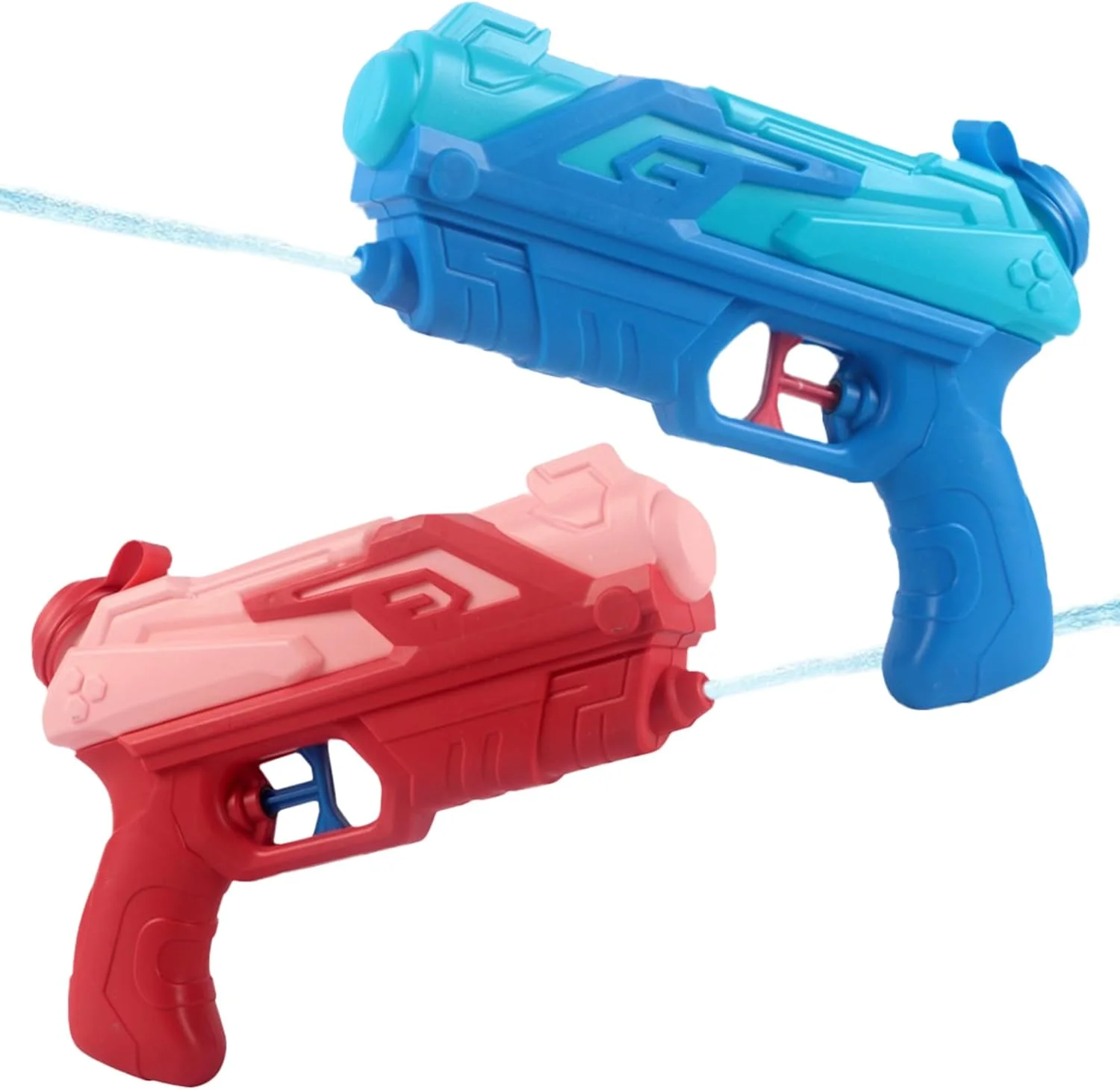 تفنگ آبپاش اسباب بازی برای کودکان، بسته 2 عددی - آبی و صورتی 300 سی سی، تفنگ آبپاش قدرتمند برای پسران و دختران، بازی در حیاط و استخر، تفنگ آبپاش قوی برای تفریح ​​تابستانی و هدیه تولد