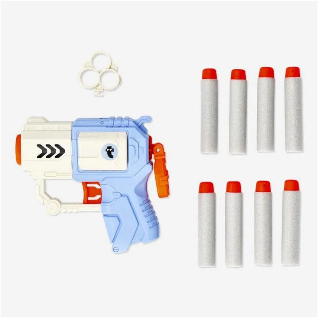 بسته 2 عددی مینی تفنگ اسباب بازی با 8 گلوله پلاستیکی - جمع و جور، اسباب بازی برای بازی و استفاده در لباس - طراحی سبک وزن دستی، بارگیری و شلیک آسان