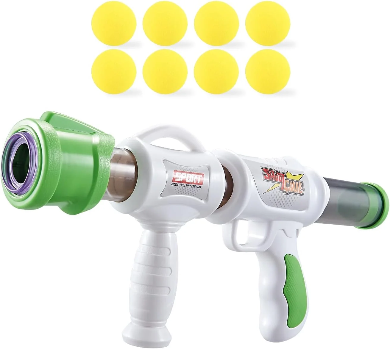 تفنگ پرتاب توپ فومی Power Joy Shooterz X Blaster 7 به همراه 8 توپ فومی EVA، تفنگ پرتابی، بازی اکشن، اسباب بازی تیراندازی، بازی در فضای باز و داخل خانه، اسباب بازی پسرانه، 6 سال به بالا