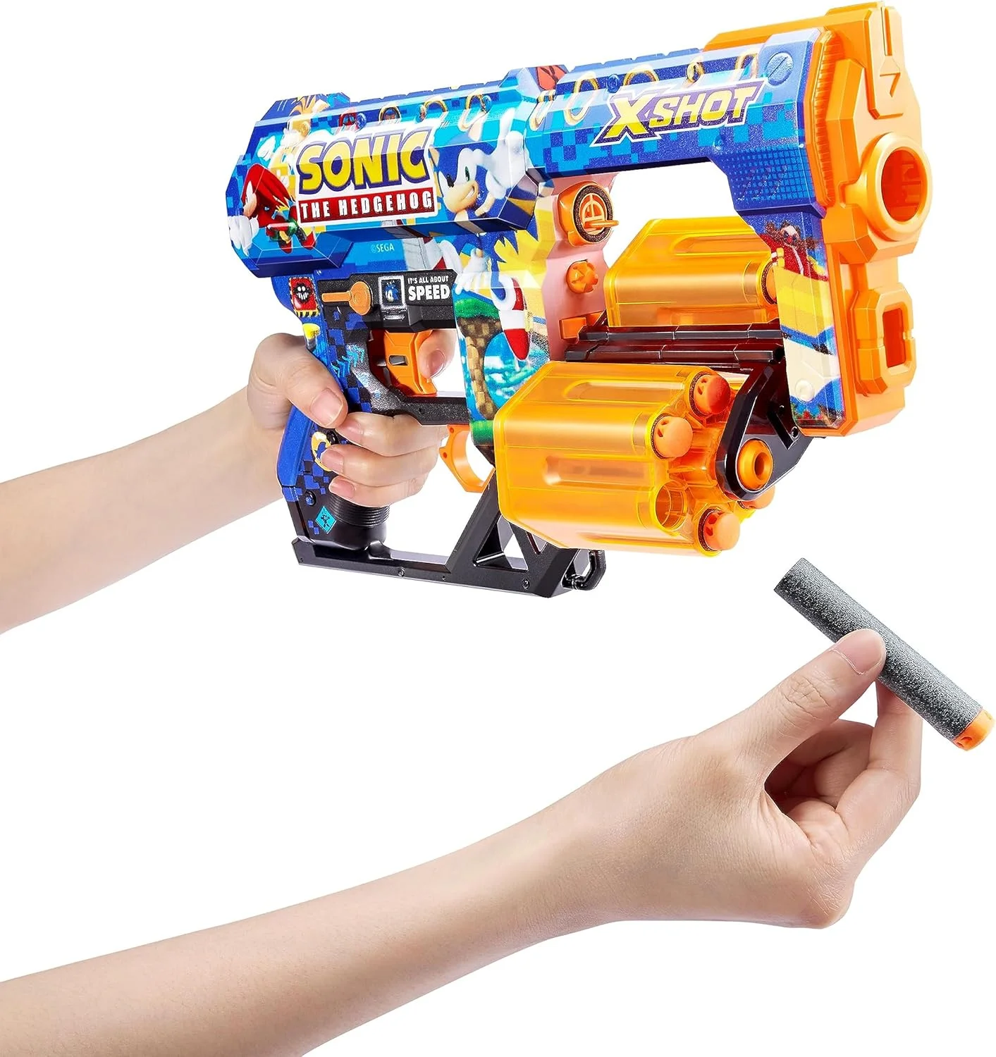 XShot Skins Dread Sonic Bulk Mega Sonic، بارگیری آسان، فناوری دارت Air Pocket، اسباب بازی فوم دارت بلاستر برای کودکان، نوجوانان، بزرگسالان، پسران و دختران، بازی های تفنگی اکشن در فضای باز، هدیه برای کودکان 8 سال به بالا