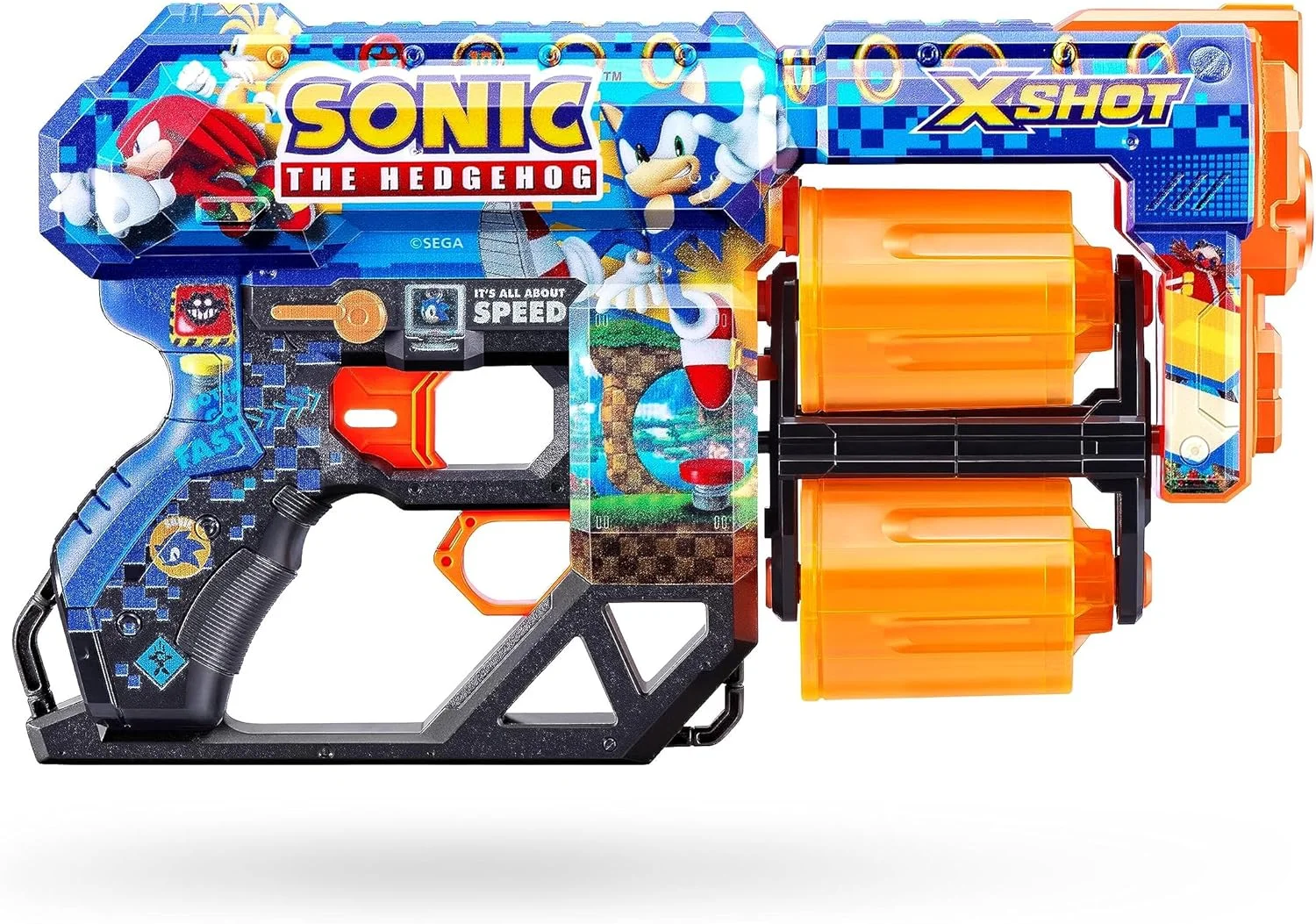 XShot Skins Dread Sonic Bulk Mega Sonic، بارگیری آسان، فناوری دارت Air Pocket، اسباب بازی فوم دارت بلاستر برای کودکان، نوجوانان، بزرگسالان، پسران و دختران، بازی های تفنگی اکشن در فضای باز، هدیه برای کودکان 8 سال به بالا