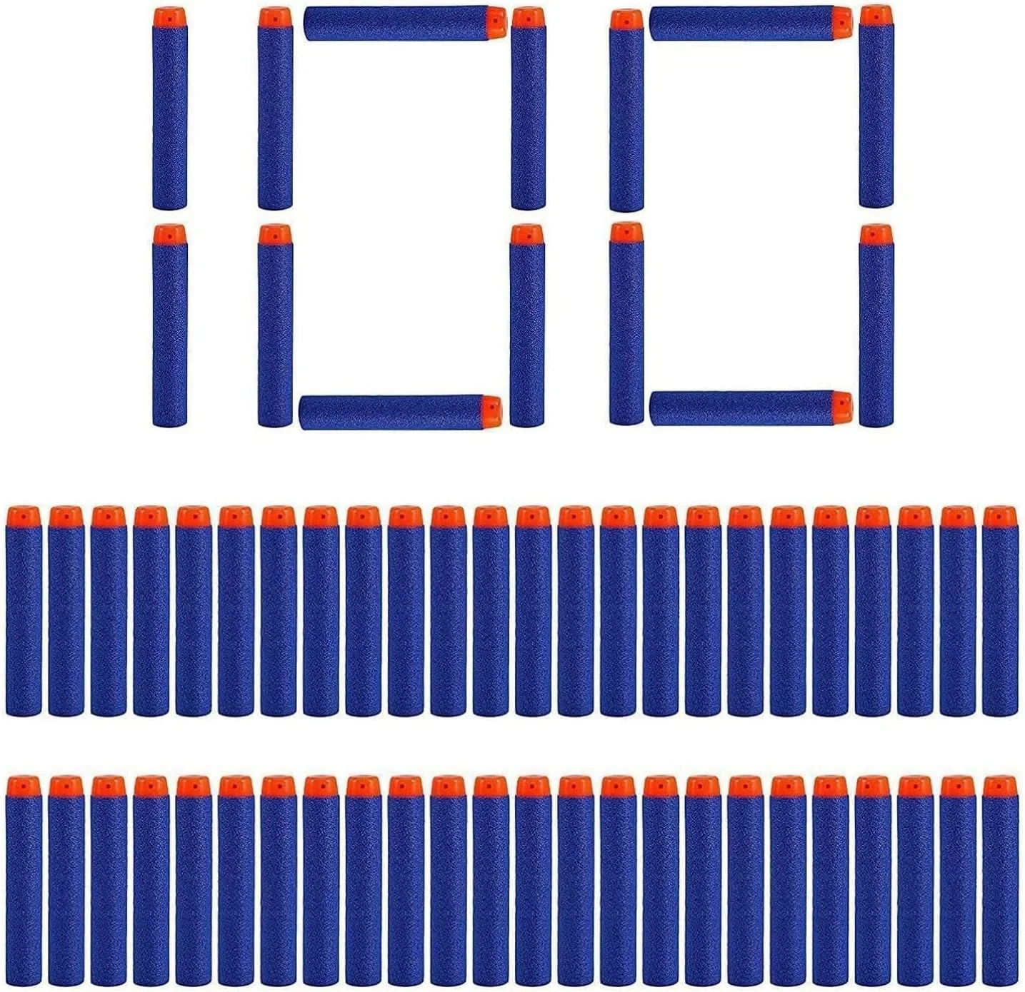100 عدد تیر فومی آبی 7.2 سانتی‌متری برای تفنگ‌های سری N-Strike Elite