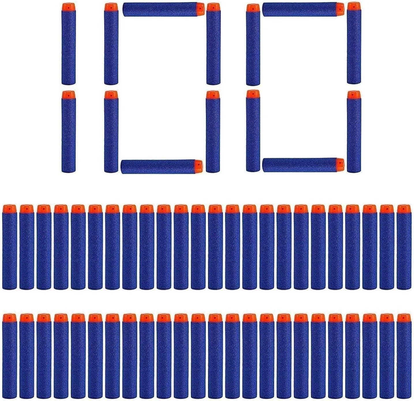 بسته 100 عددی تیر فومی مومو بیر، تیرهای فومی 7.2 سانتی متری برای سری X Shot N-Strike Elite 2.0، لوازم جانبی مهمات اسلحه اسباب بازی گلوله نرم، تیرهای جایگزین برای تمرین هدف گیری