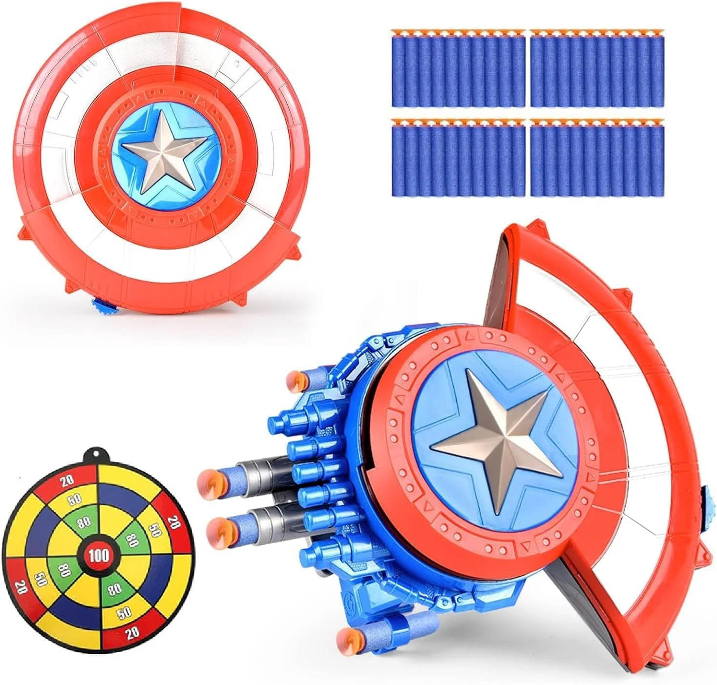 اسباب بازی پرتاب دارت سپری Moonmen برای پسران و کودکان 6 7 8 9+ سال، اسباب بازی نقش آفرینی با چراغ و 20 دارت (قرمز)