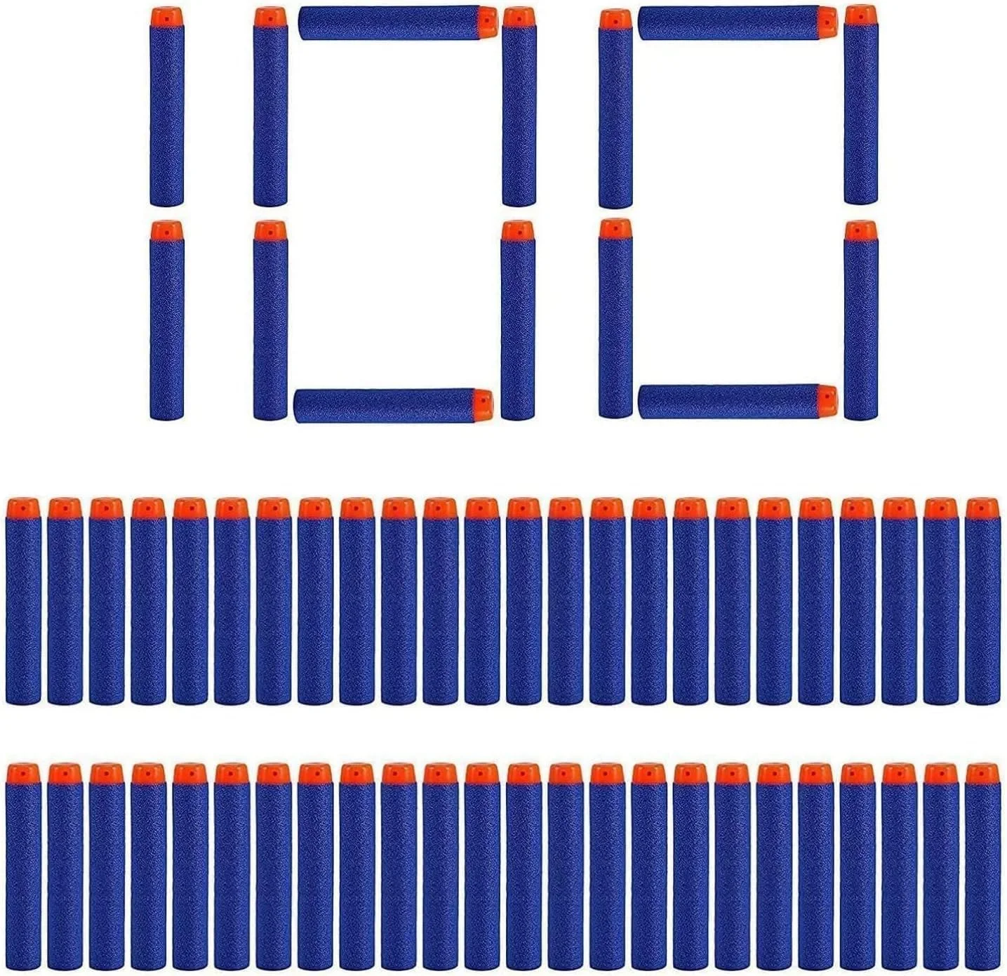 بسته 100 عددی تیر برای تفنگ های اسباب بازی، تیرهای فومی 7.2 سانتی متری برای سری N-Strike Elite 2.0 X Shot، مهمات اسلحه اسباب بازی گلوله نرم، تیرهای جایگزین برای تمرین هدف گیری