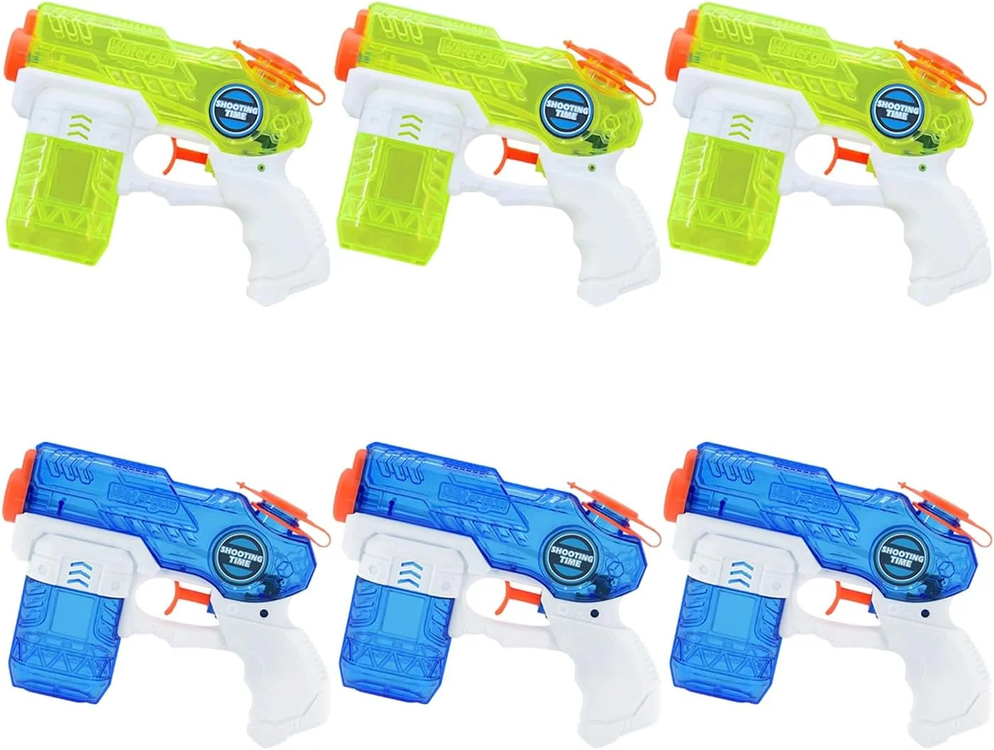 تفنگ آب پاش برای کودکان، بسته 6 عددی، تفنگ آب پاش با ظرفیت 220 سی سی، برد پرتاب 15-20 فوت، تفنگ آب پاش برای پسران، دختران، کودکان نوپا، اسباب بازی های استخر، ساحل، اسباب بازی های جنگ آبی