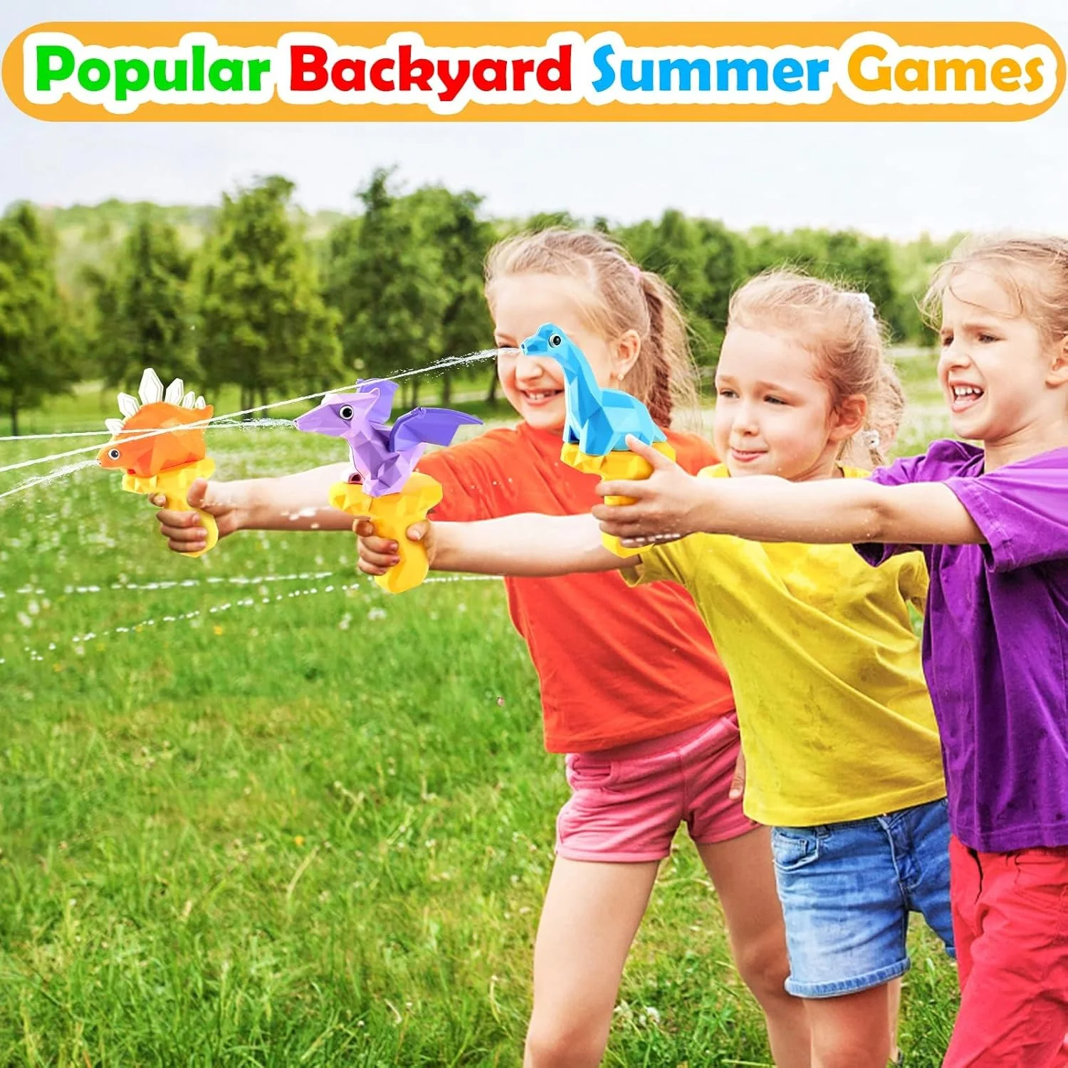 تفنگ آب پاش BIGTHREE برای کودکان، بسته 5 عددی، تفنگ آب پاش دایناسوری برای کودکان نوپا، اسباب بازی های تابستانی در فضای باز برای مهمانی استخر، ساحل و بازی های آبی حیاط خلوت