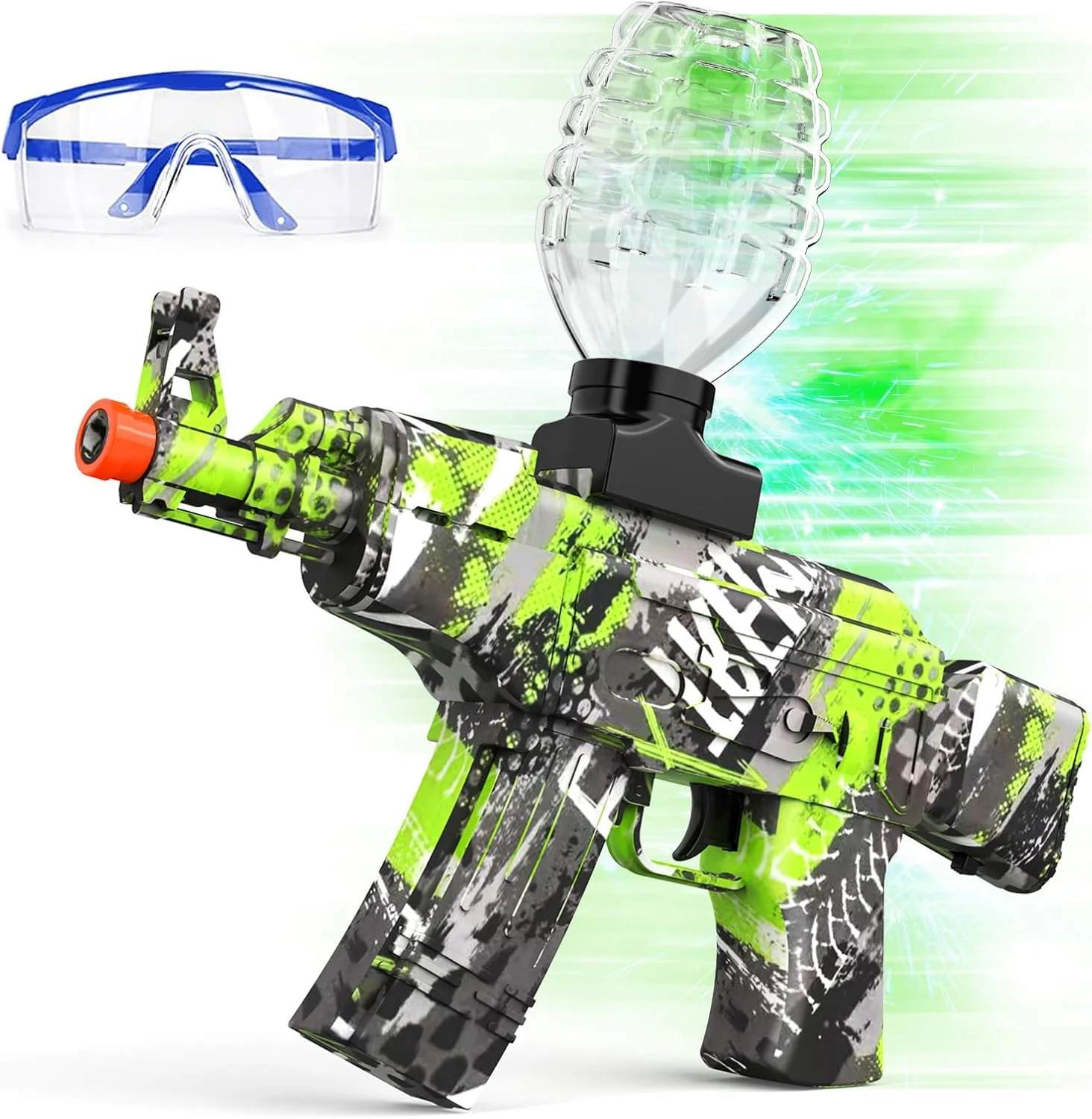 اسباب بازی تفنگ الکتریکی آنستوی مدل AKM-47، تفنگ بازی اتوماتیک مناسب هدیه کریسمس، هالووین، تولد، بزرگسالان و افراد بالای 14 سال