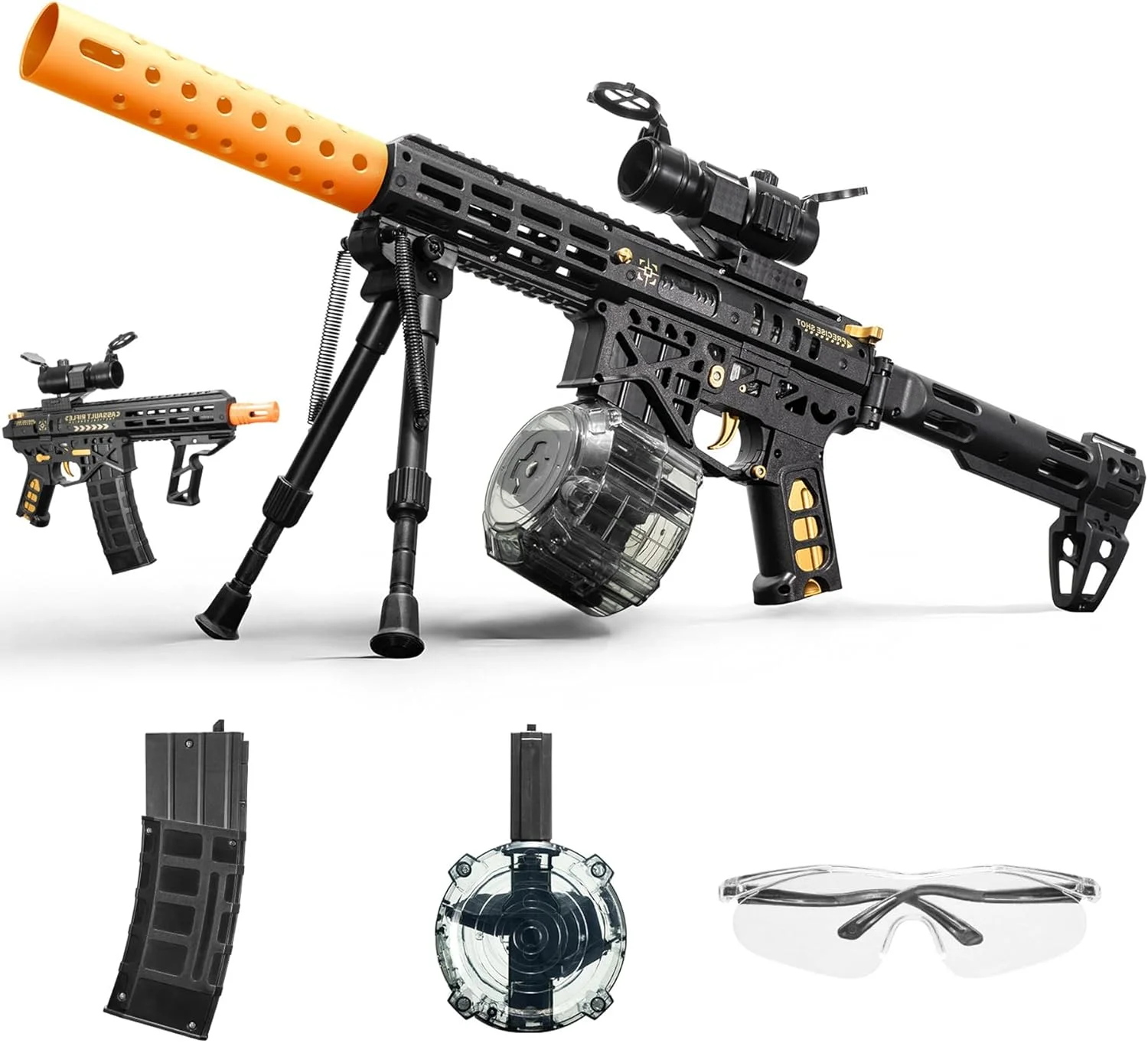 تفنگ های اتوماتیک Larmside، برد 21 متری، سایز بزرگ، حالت اتوماتیک و دستی، تفنگ برقی، مناسب فعالیت در فضای باز، 18 سال به بالا