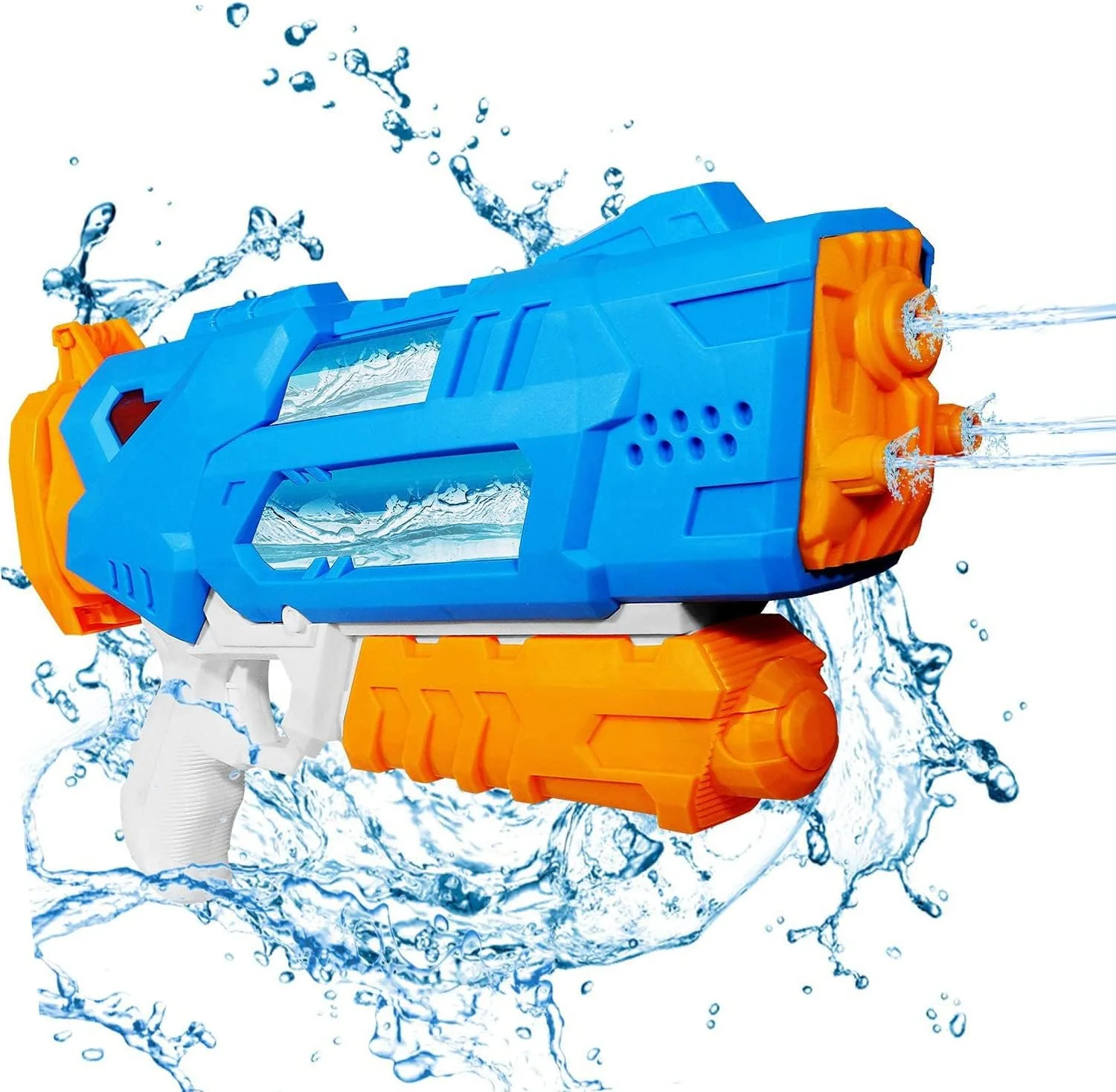 تفنگ آب پاش اِی اِم اَنا برای کودکان و بزرگسالان، 3 نازل شفاف، برد 9 متری، هدیه ای برای پسران و دختران، مناسب بازی های آبی در استخر، ساحل و فضای باز