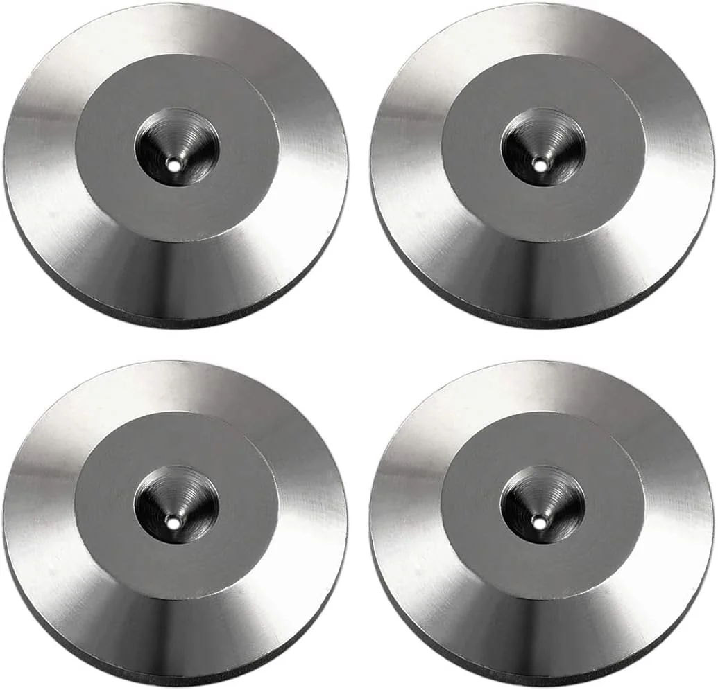 پایه های فلزی ضد لرزش بلندگو، آمپلی فایر گیتار HiFi، ابعاد 25x5 میلی متر، بسته 4 عددی، مشکی