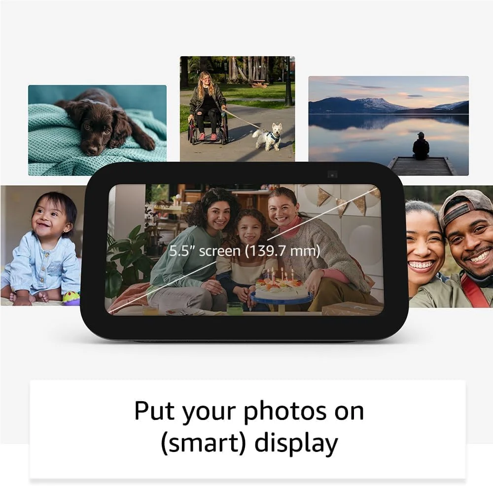 نمایشگر هوشمند E.c.h.o Show 5 زغالی (نسل 3) | اسپیکر هوشمند وای فای و بلوتوث با A.l.e.x.a - اورجینال نو