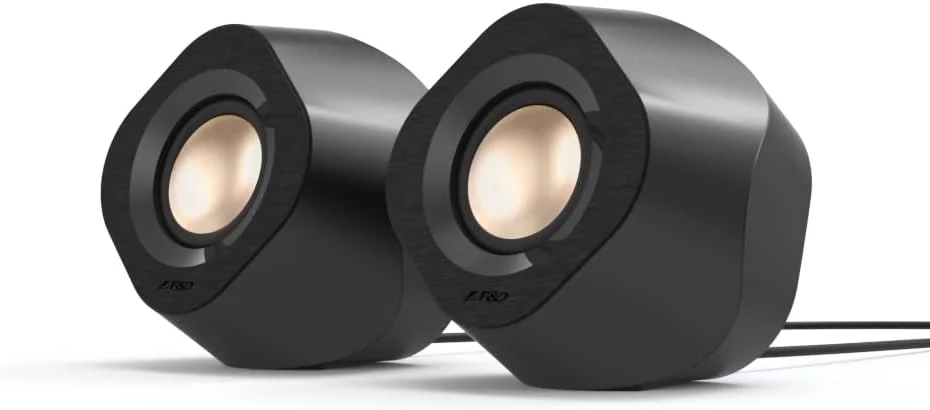 اسپیکر های گیمینگ چند رسانه ای 2.0 کاناله F&D V720 (مشکی) | بلوتوث، نورهای RGB، ورودی AUX، کنترل صدا | وضوح صدای HiFi | طراحی کنترل سیمی | سینمای خانگی | اسپیکر برای لپ تاپ، کامپیوتر و موبایل